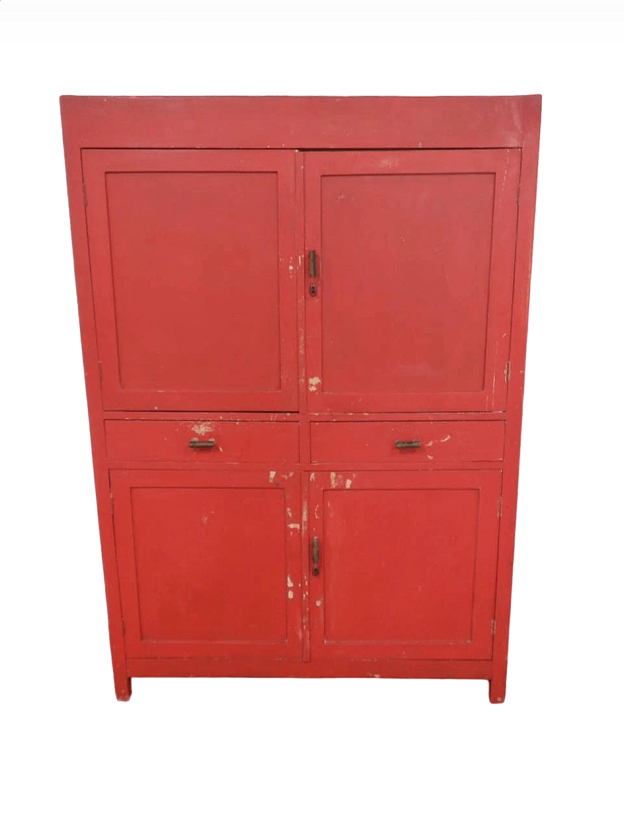 Spruce wood pantry stained red, 1950s 12