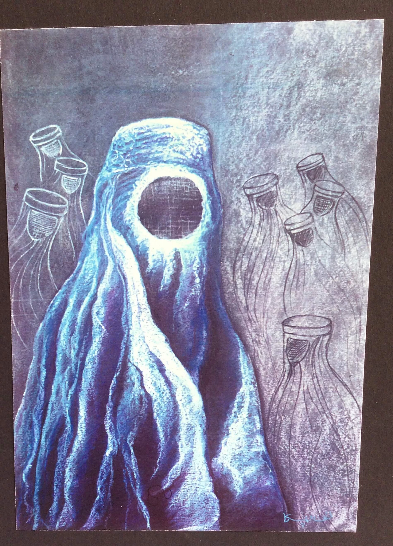 Ludovica Barattieri di San Pietro, Women with burqa, chalk on paper 3