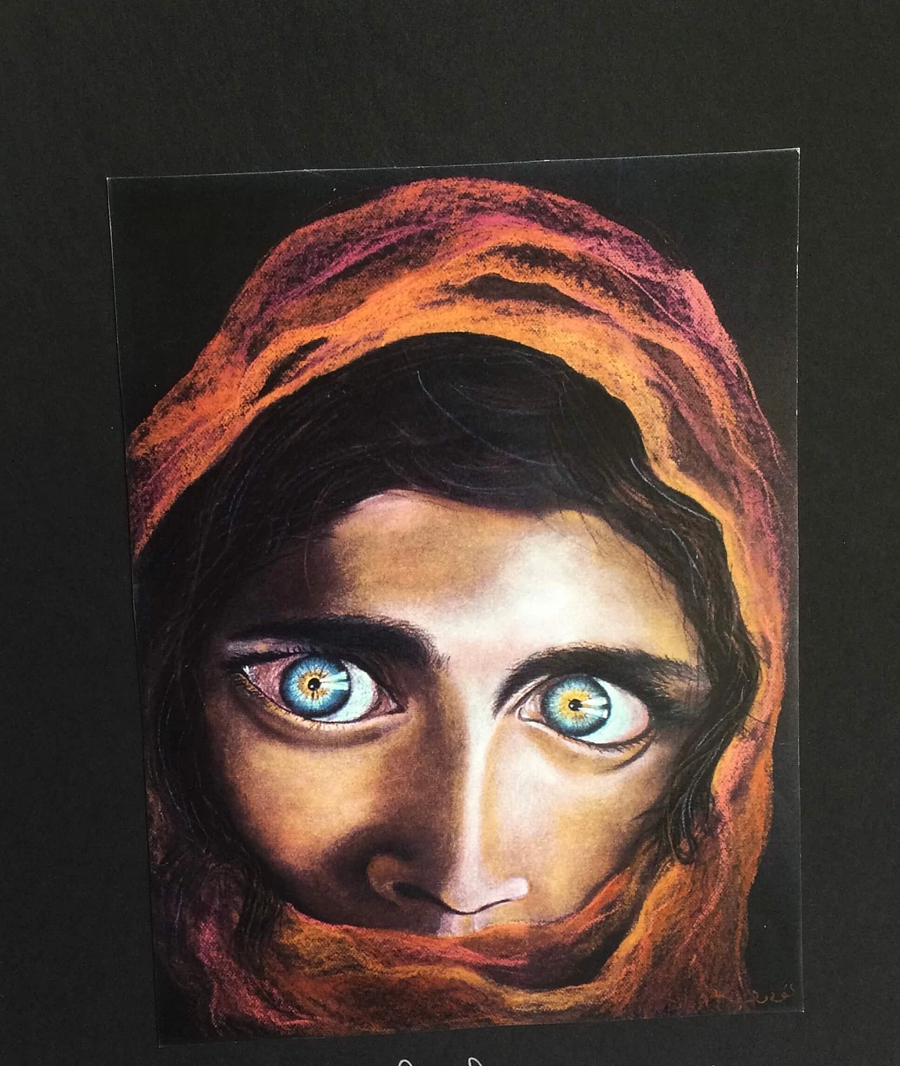 Ludovica Barattieri di San Pietro, Woman with red veil, chalk on paper 1