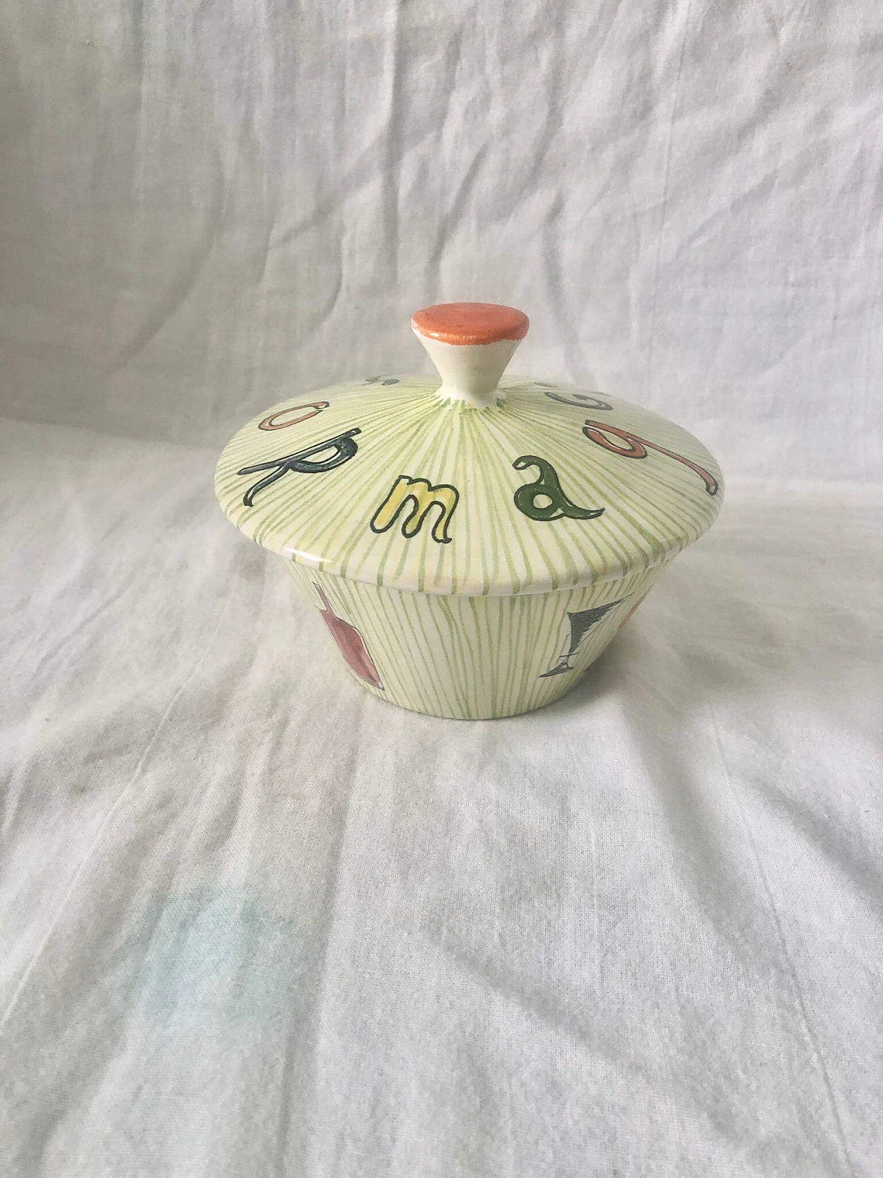 Painted ceramic cheese bowl by Rometti, 1950s 11