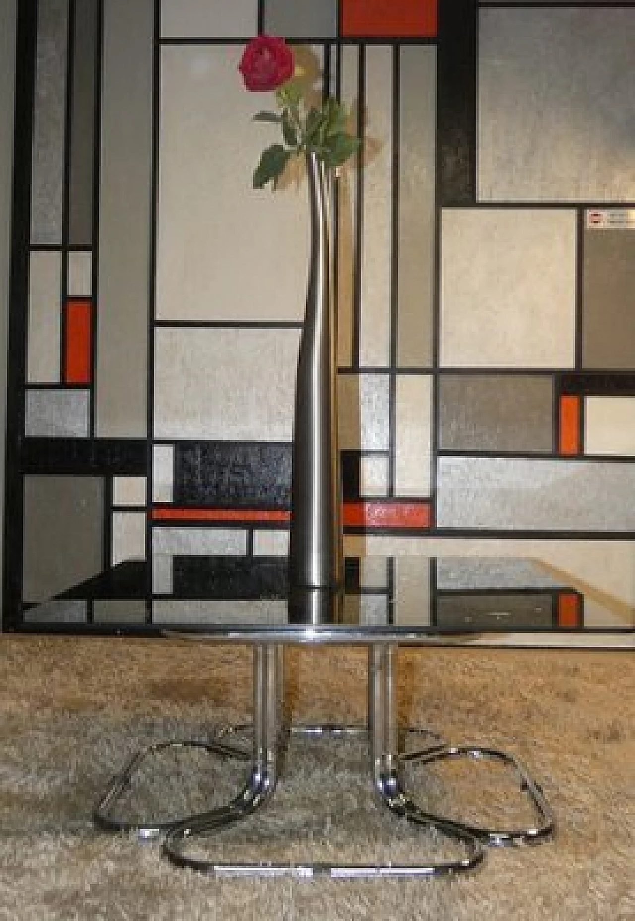 Coffee table in steel and glass attributed to Giotto Stoppino, 1970s 3