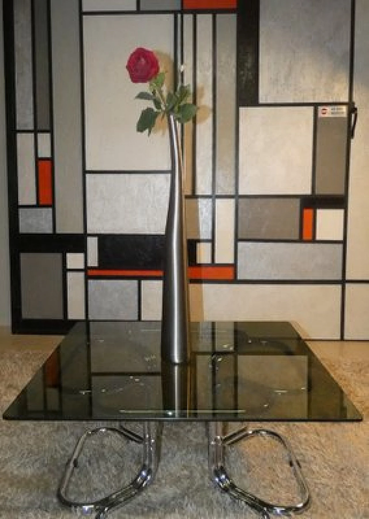 Coffee table in steel and glass attributed to Giotto Stoppino, 1970s 5