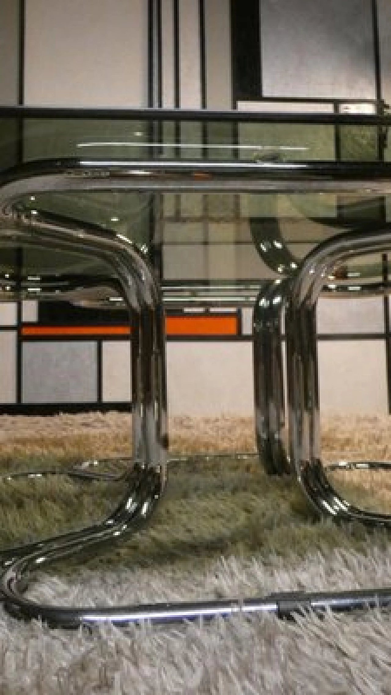 Coffee table in steel and glass attributed to Giotto Stoppino, 1970s 7