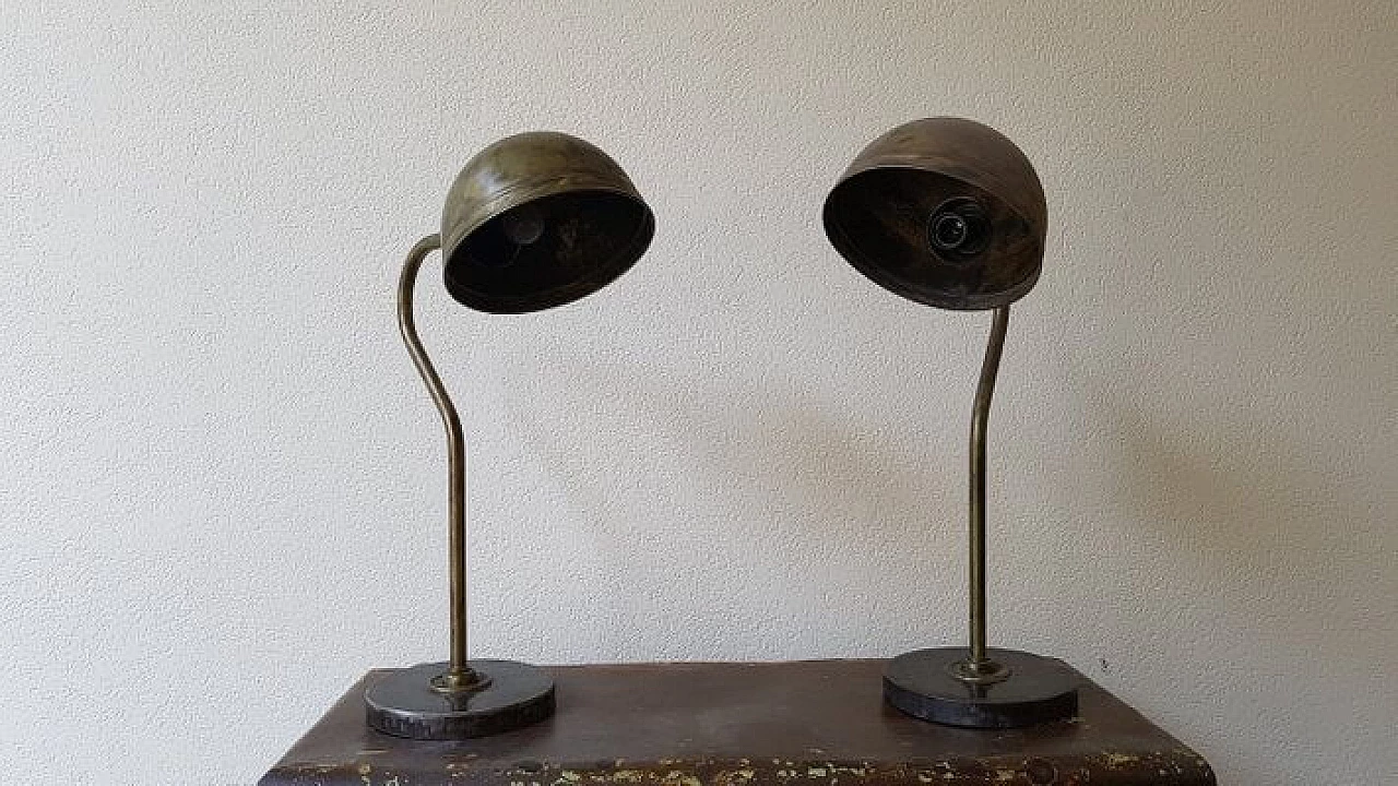 Pair of brass table lamps, 1930s 2