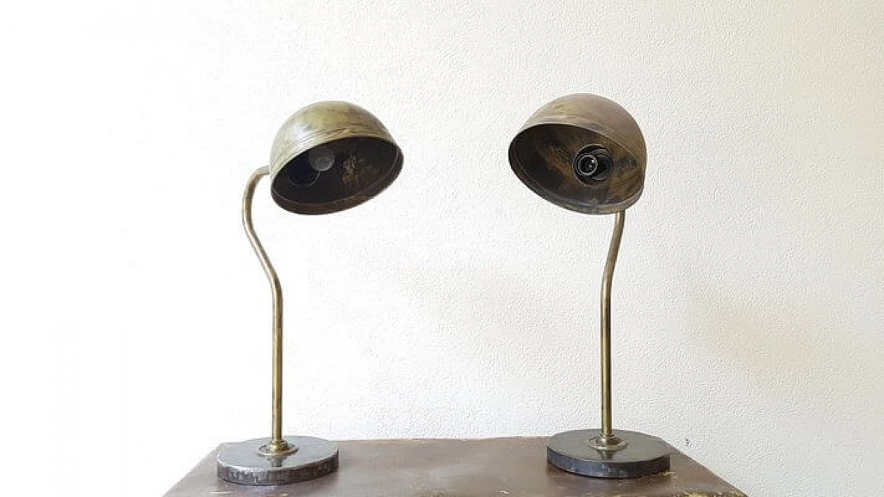 Pair of brass table lamps, 1930s 6