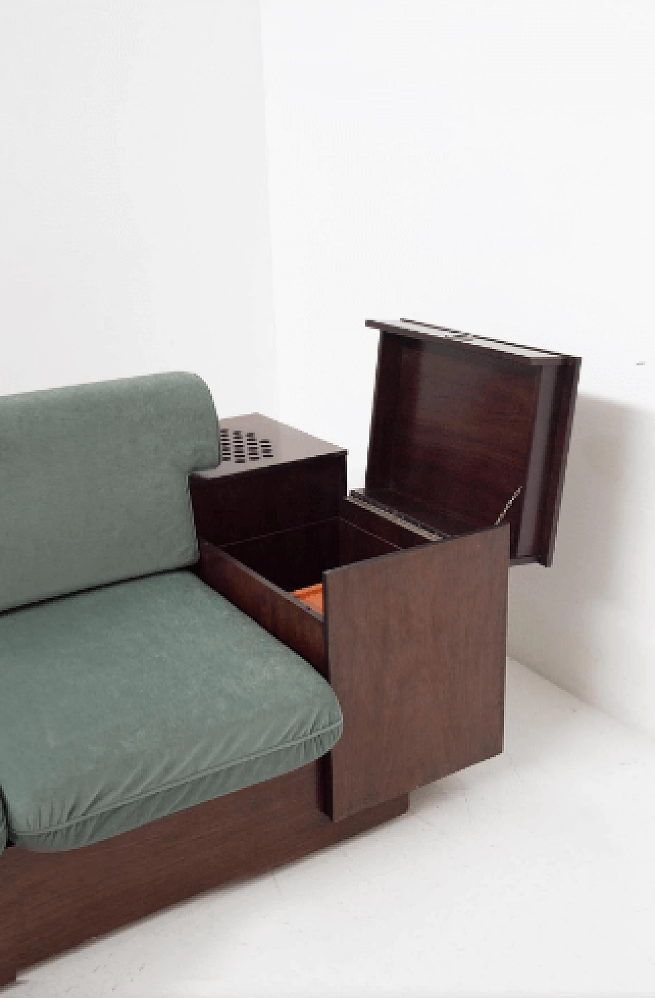 Sofa with speakers, record player and bar compartment by Bernini, 1970s 12