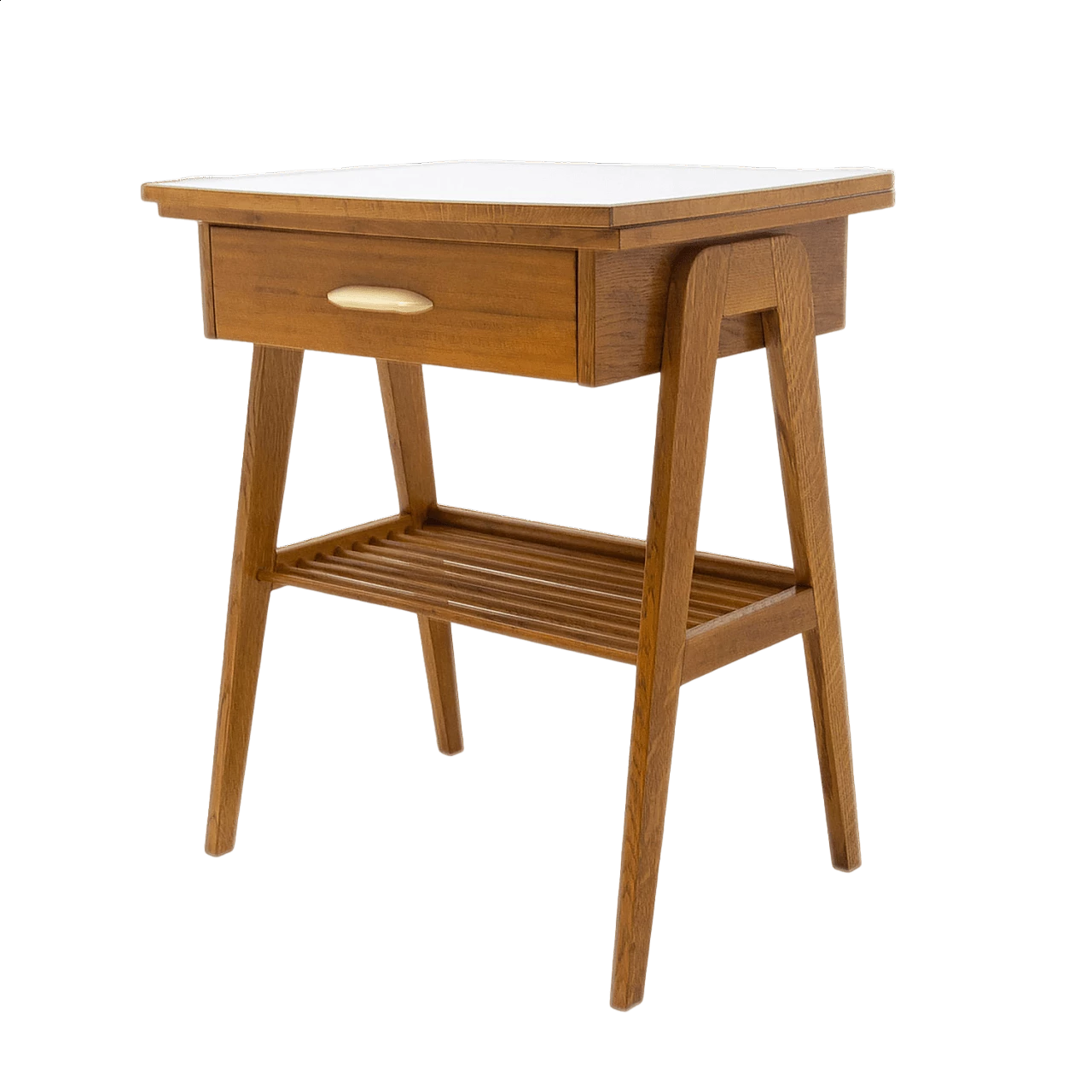 Wood coffee table with magazine rack and drawer, 1960s 22