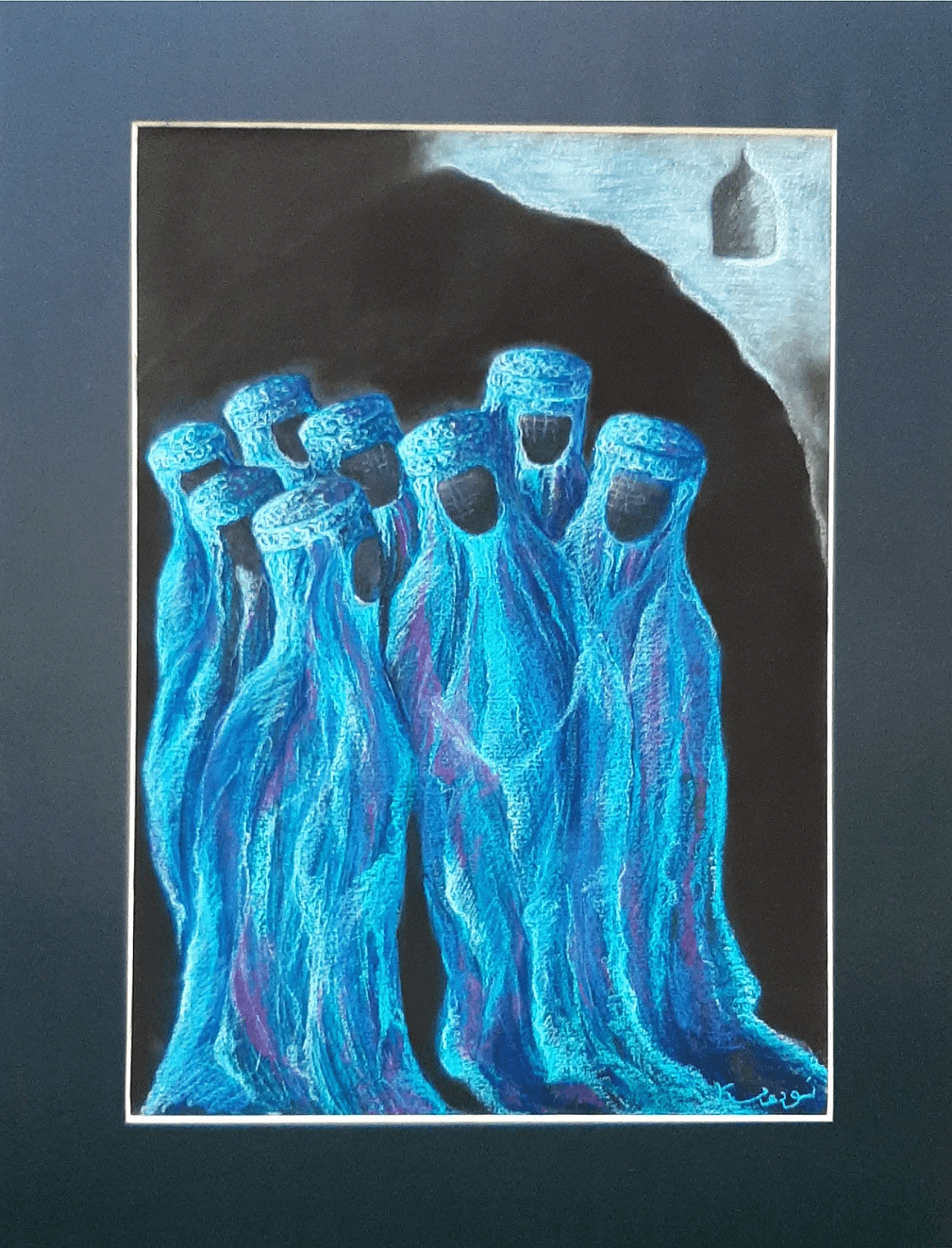 Ludovica Barattieri di San Pietro, Burqa, chalk on paper 2