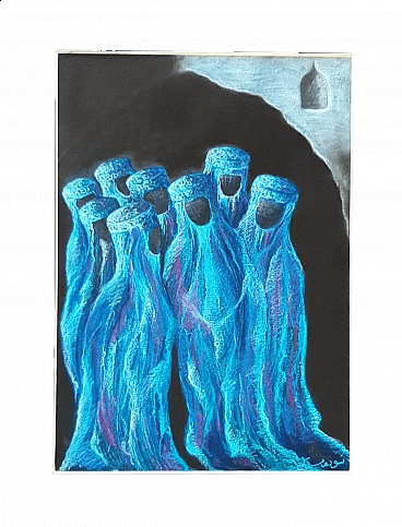 Ludovica Barattieri di San Pietro, Burqa, chalk on paper