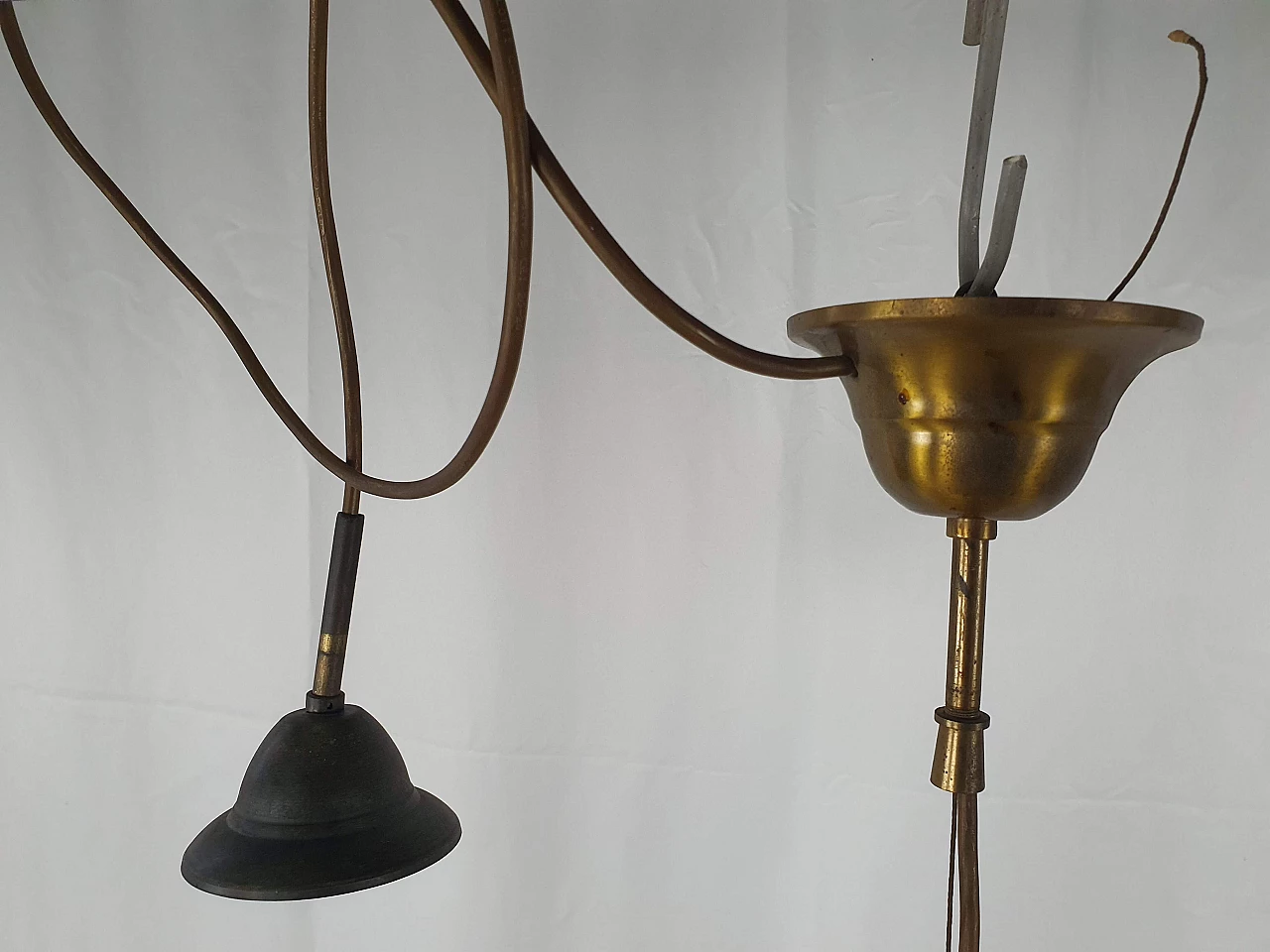 Murano glass and brass chandelier with double support, 1970s 16