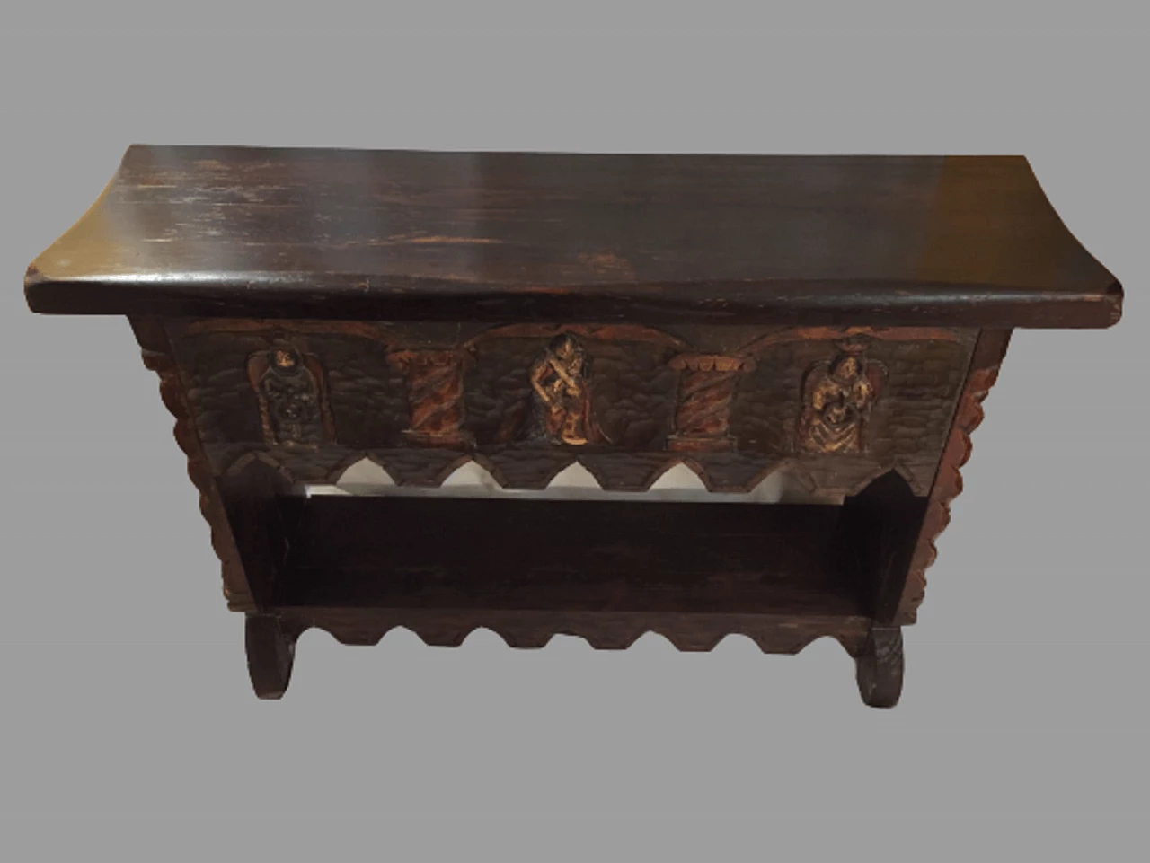 Catalan carved oak console, late 19th century 2