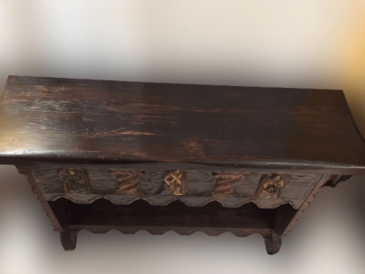 Catalan carved oak console, late 19th century 9