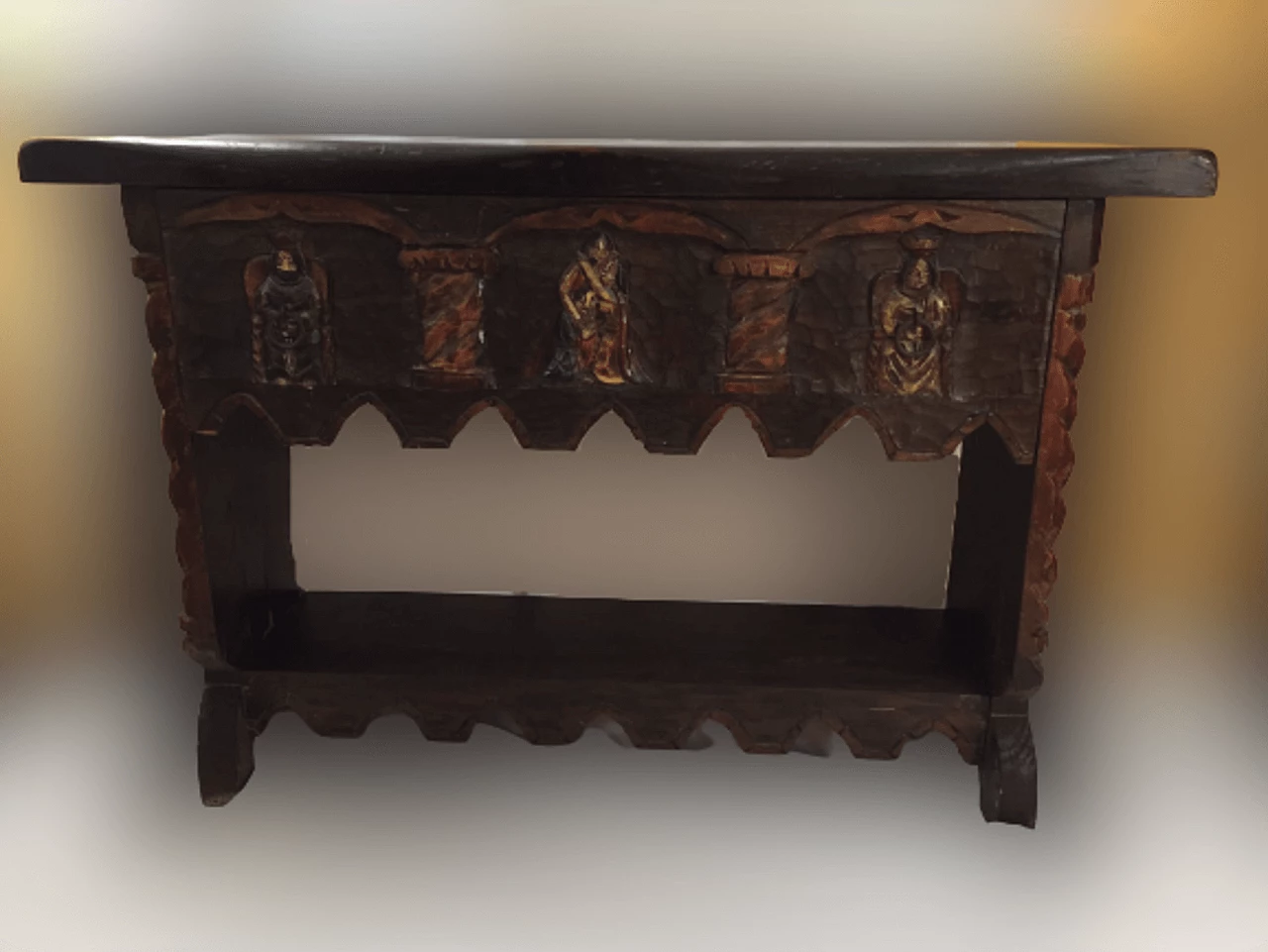 Catalan carved oak console, late 19th century 10