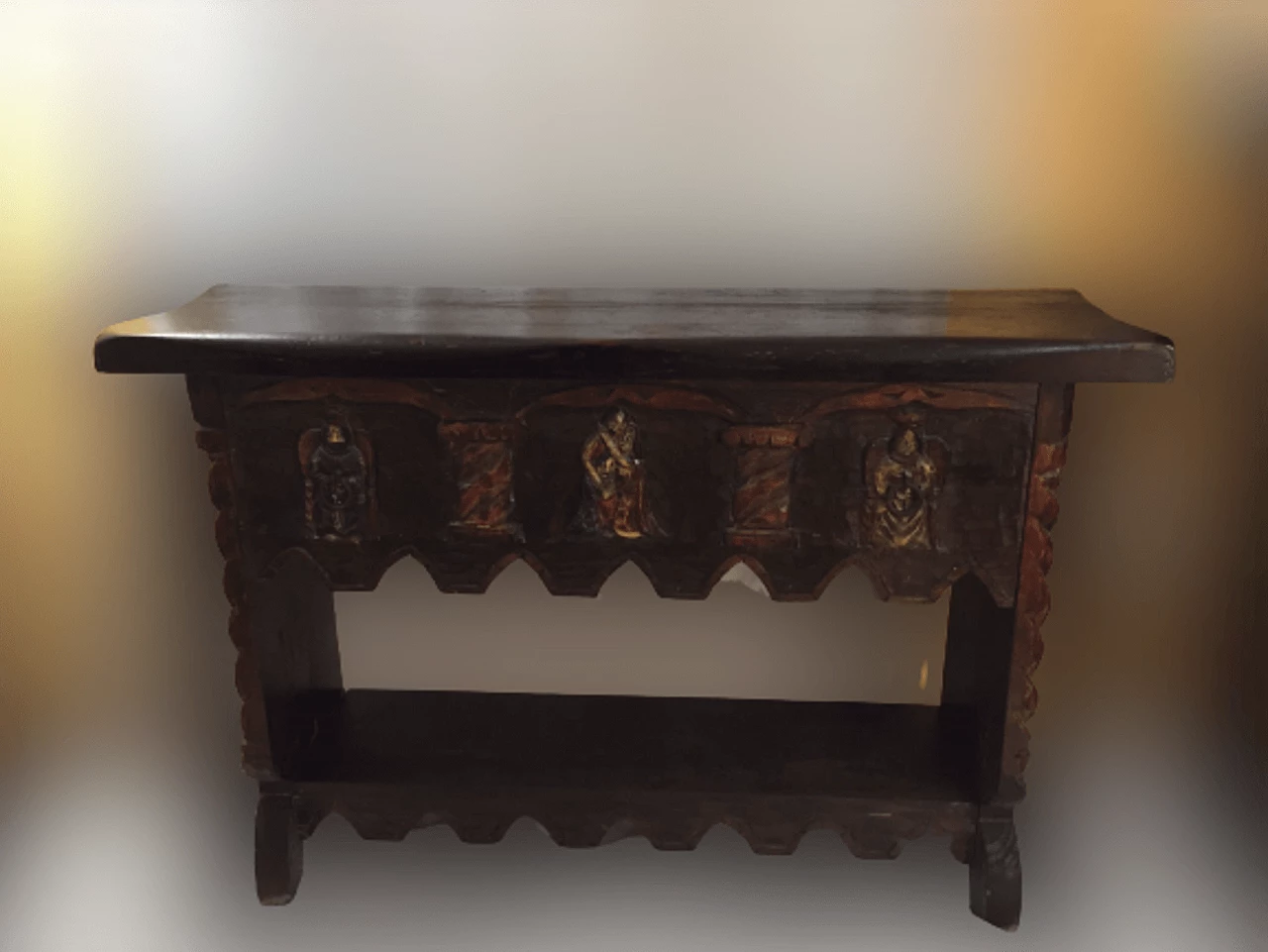 Catalan carved oak console, late 19th century 11