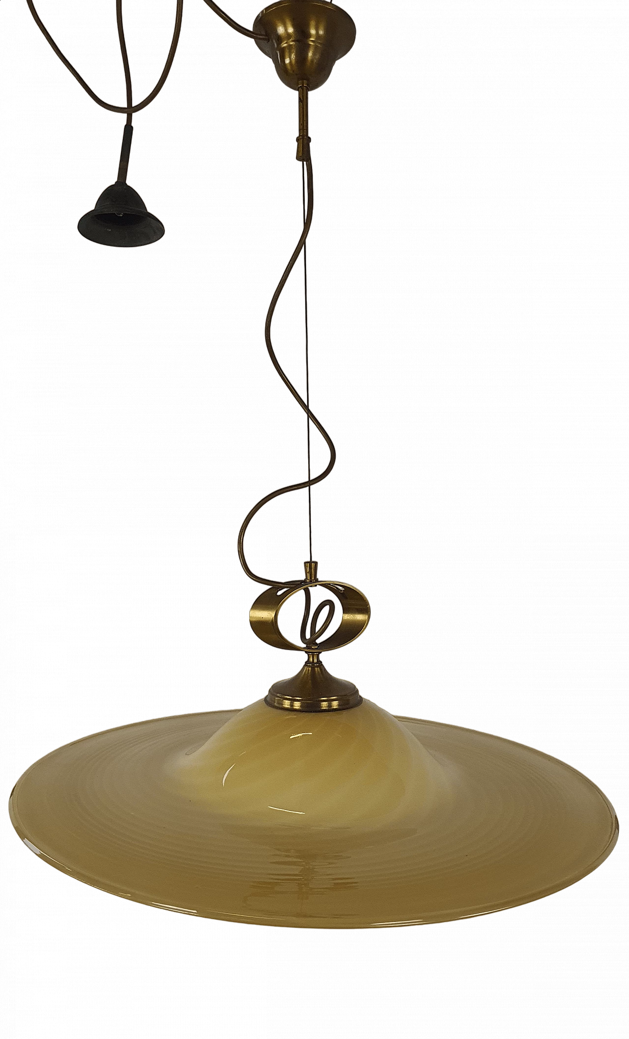 Murano glass and brass chandelier with double support, 1970s 21