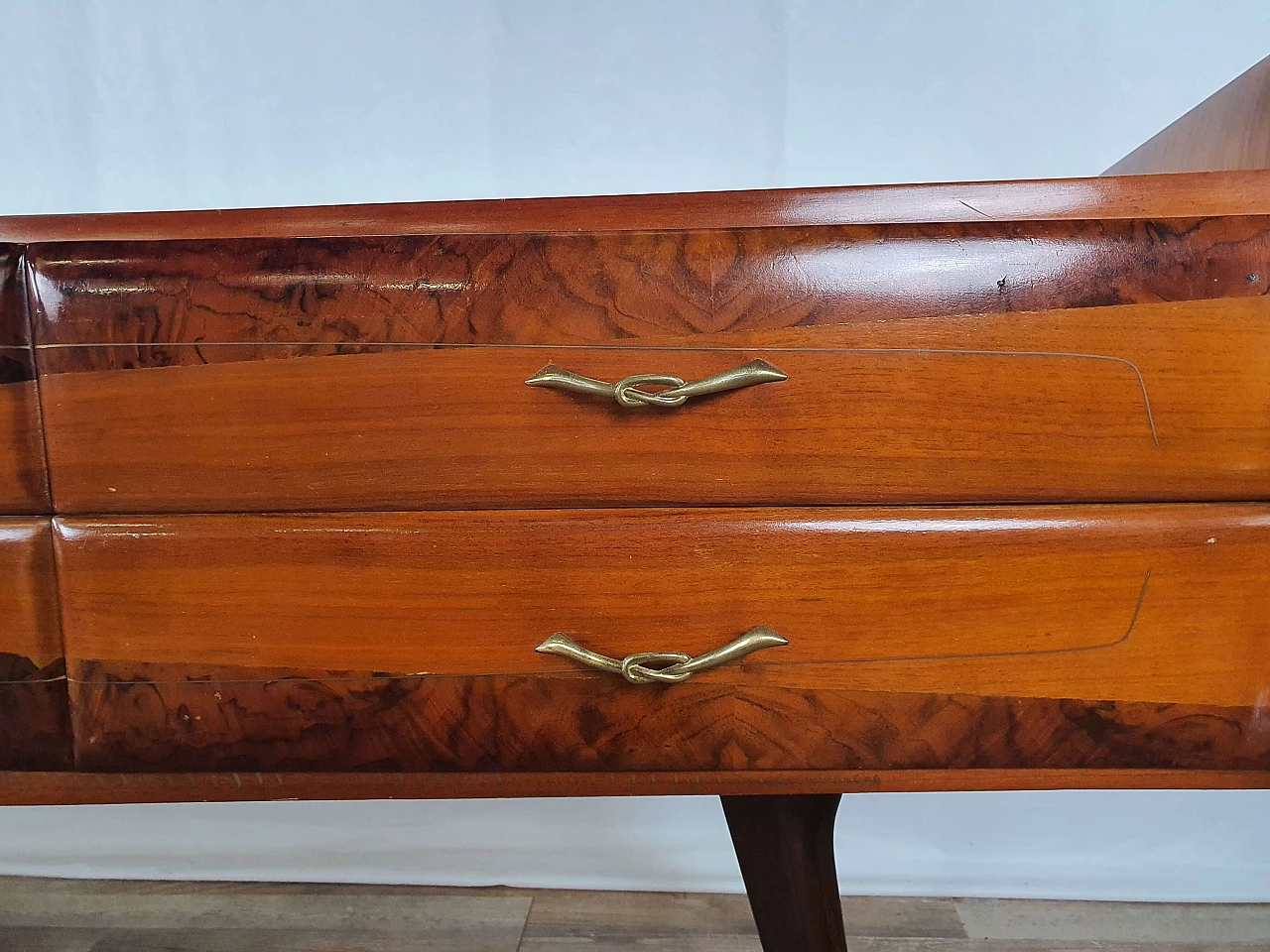 Wooden chest of drawers with mirrored top, 1950s 20