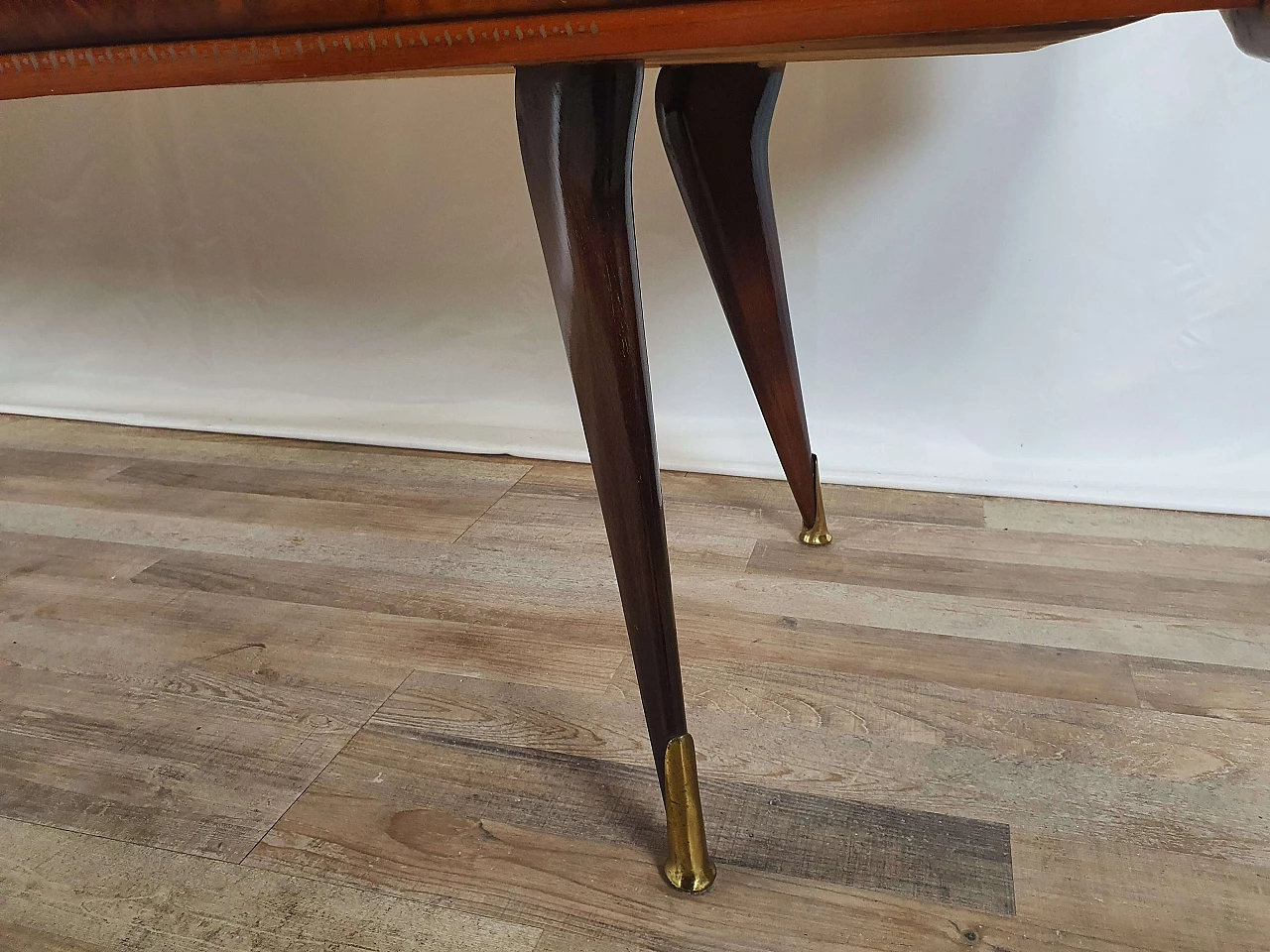 Wooden chest of drawers with mirrored top, 1950s 34