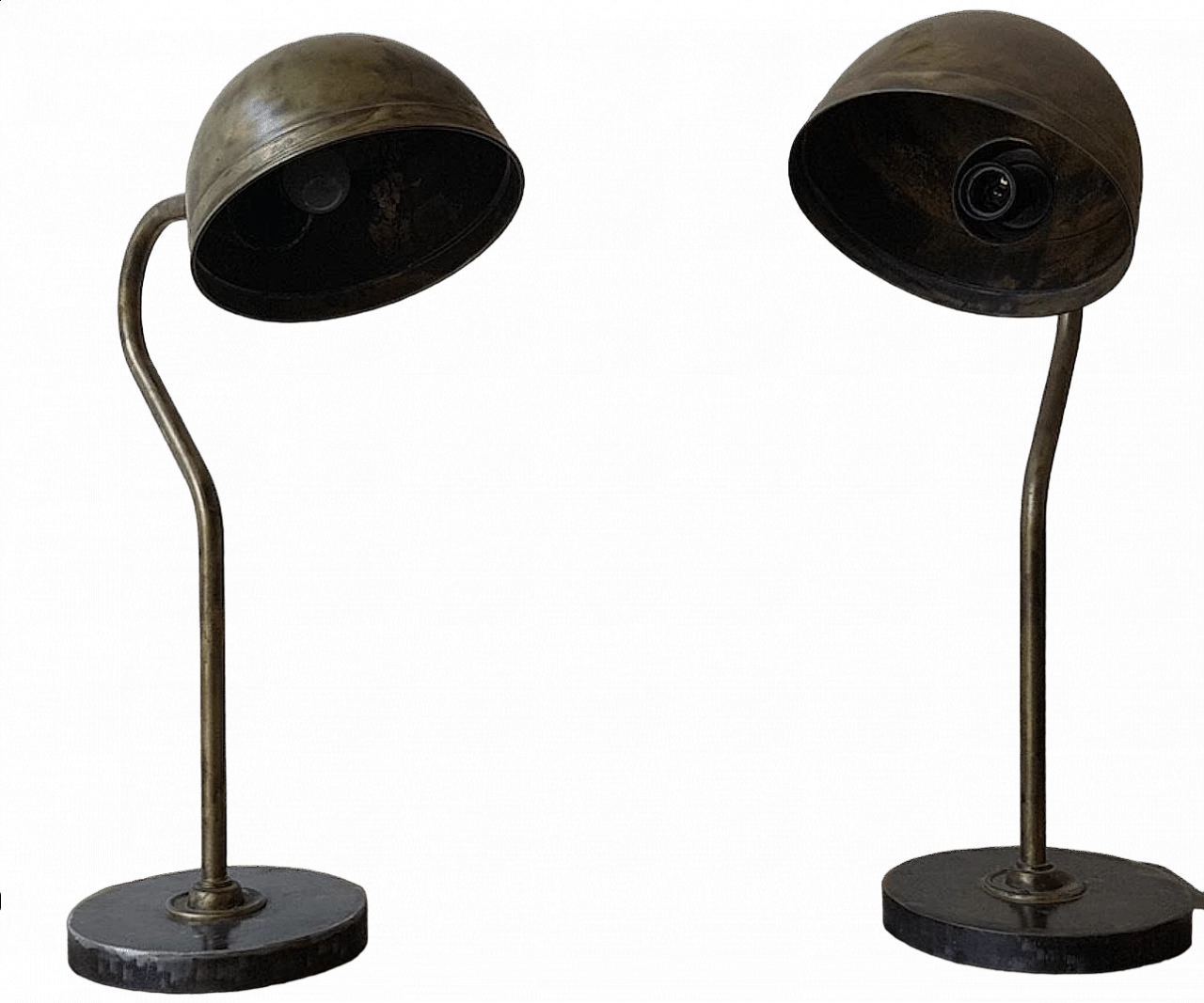 Pair of brass table lamps, 1930s 10