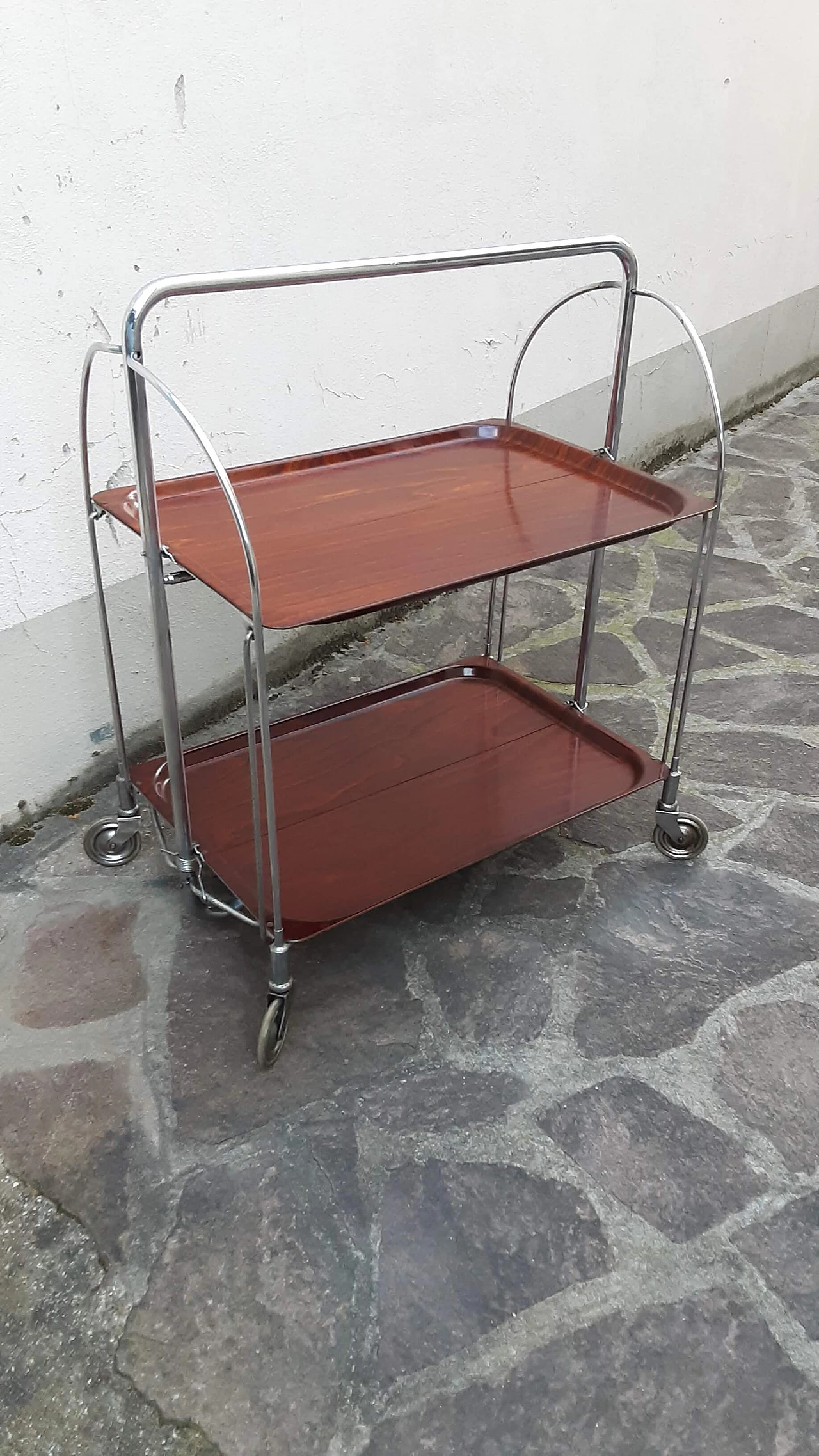 Wood and metal folding cart by Bremshey & Co., 1960s 1