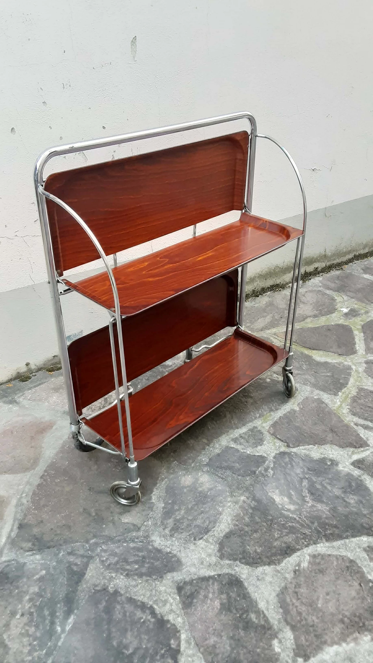 Wood and metal folding cart by Bremshey & Co., 1960s 3