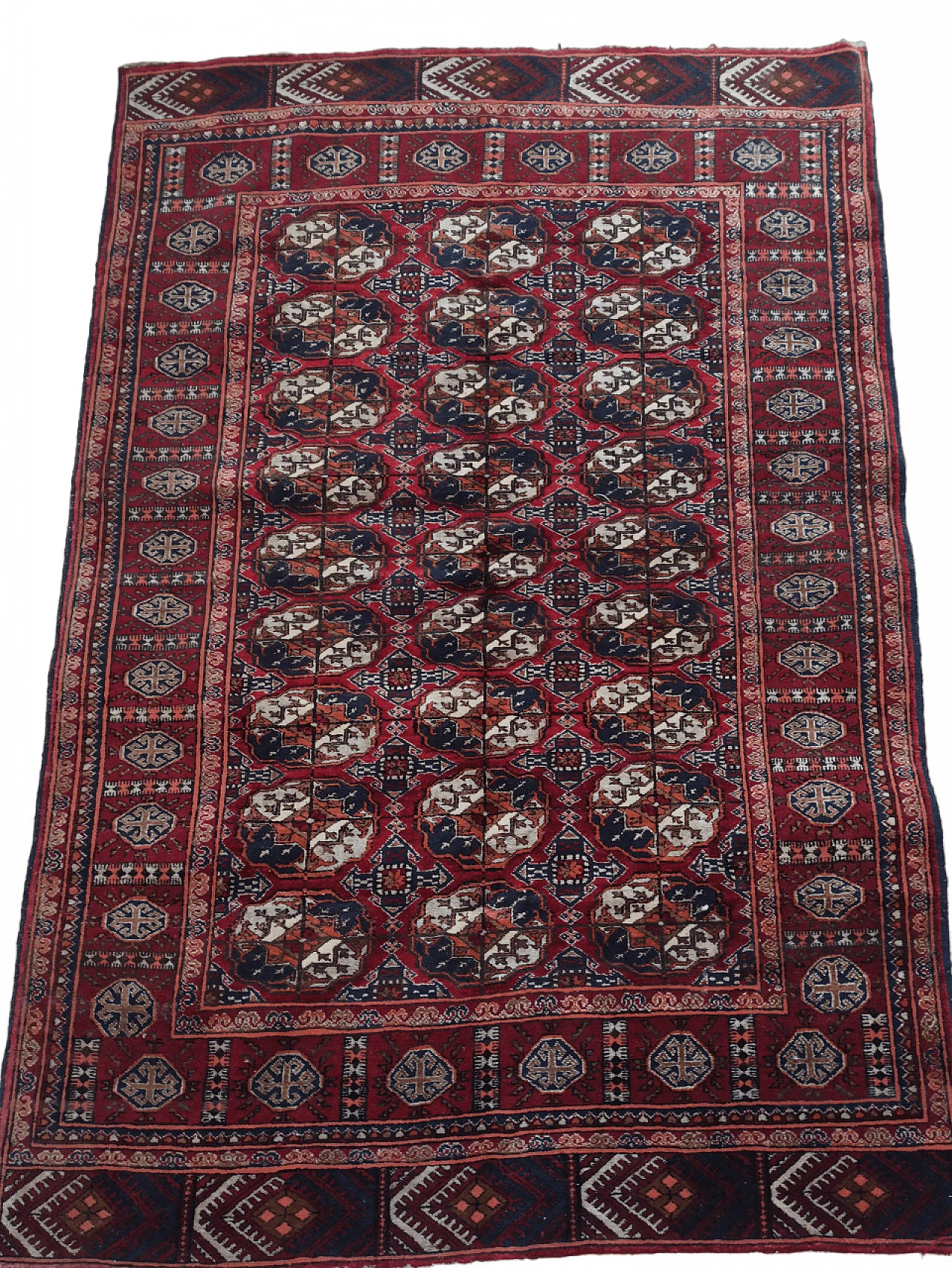 Cotton and wool Bukara rug, early 20th century 11