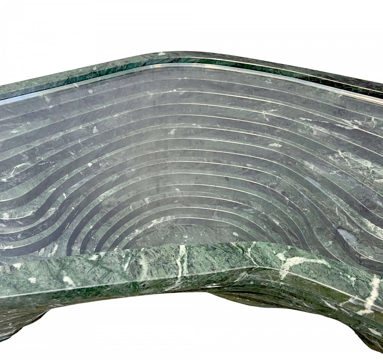 Green marble coffee table attributed to Angelo Mangiarotti, 1980s 7