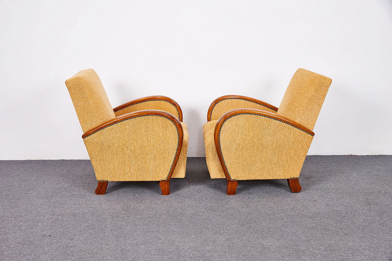 Pair of Art Deco corduroy armchairs, 1930s 9