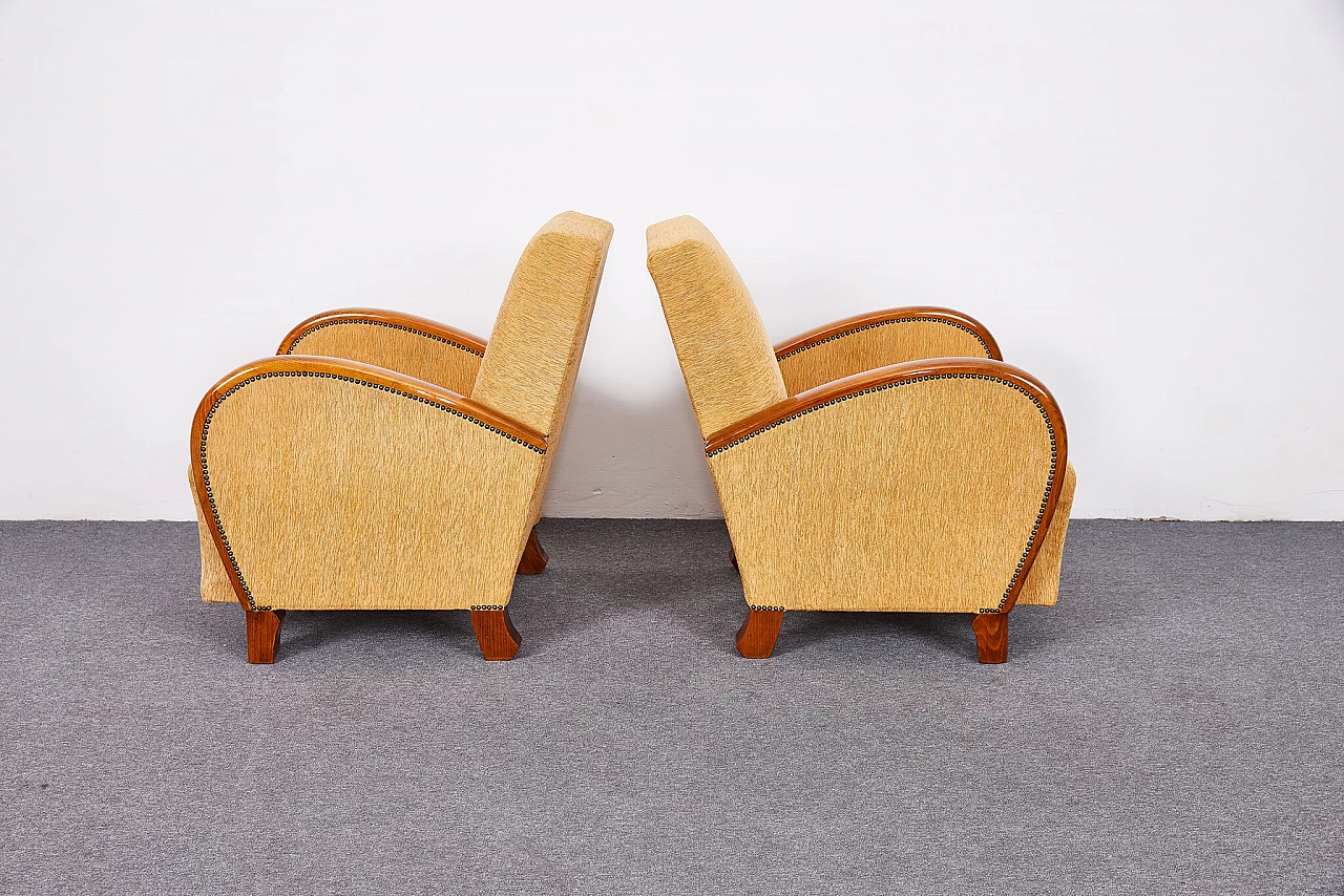 Pair of Art Deco corduroy armchairs, 1930s 14