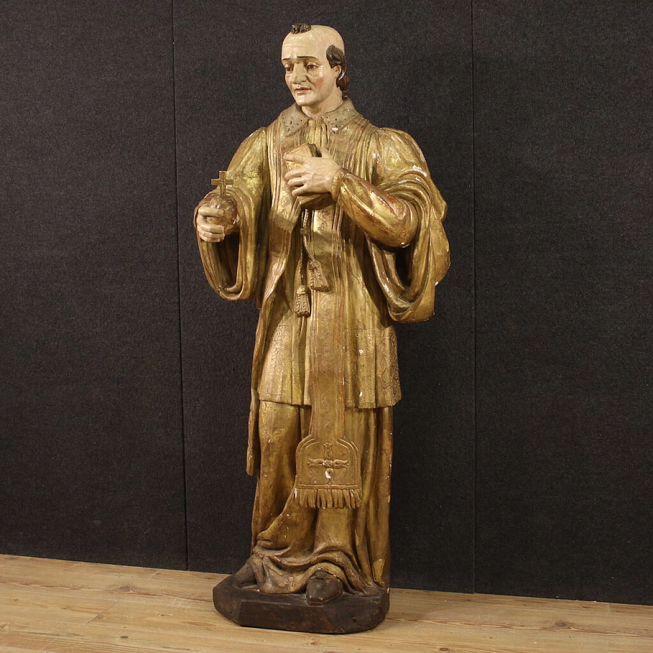 Wooden sculpture depicting St. Francis de Sales, 18th century 1