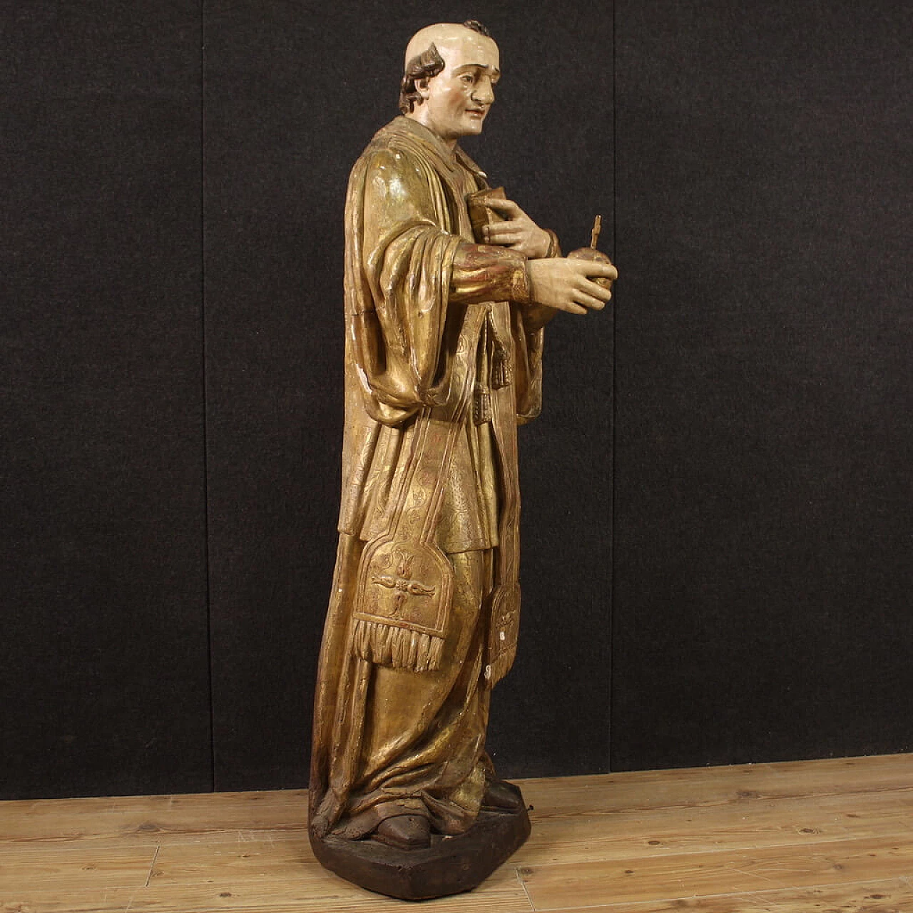 Wooden sculpture depicting St. Francis de Sales, 18th century 5