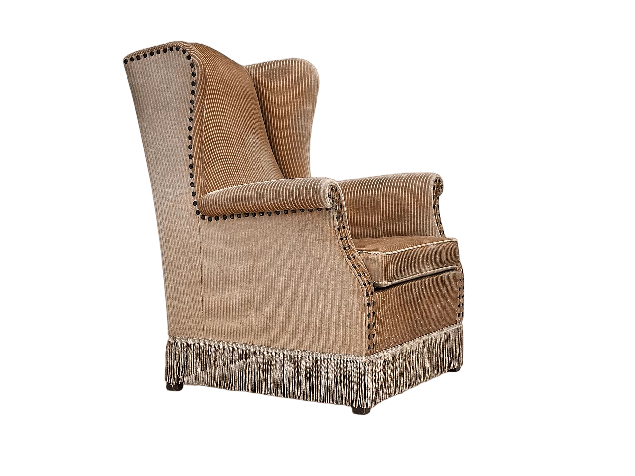 Danish ash and beige corduroy armchair, 1970s 12