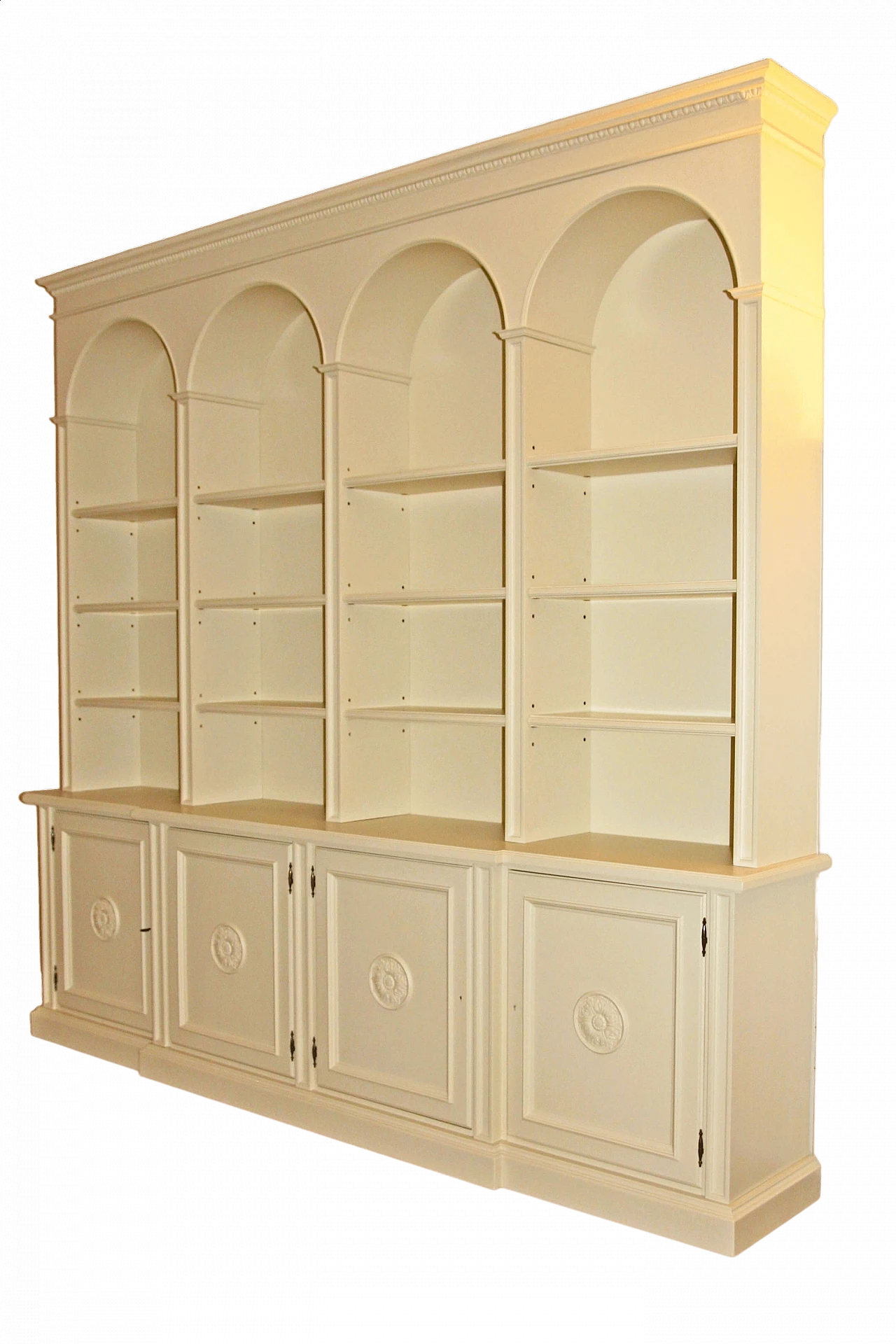 Ivory lacquered solid wood bookcase, 1960s 11