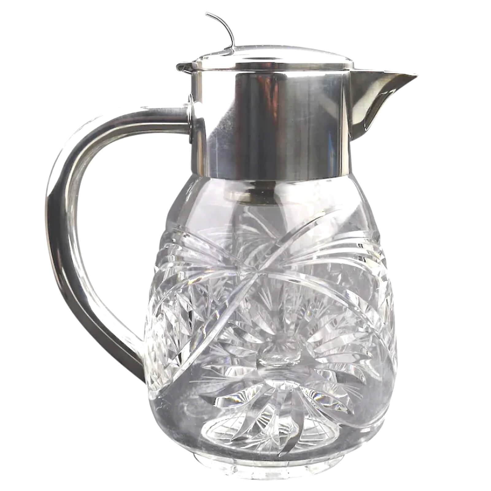 BROCCA ACQUA IN VETRO E SILVER PLATED