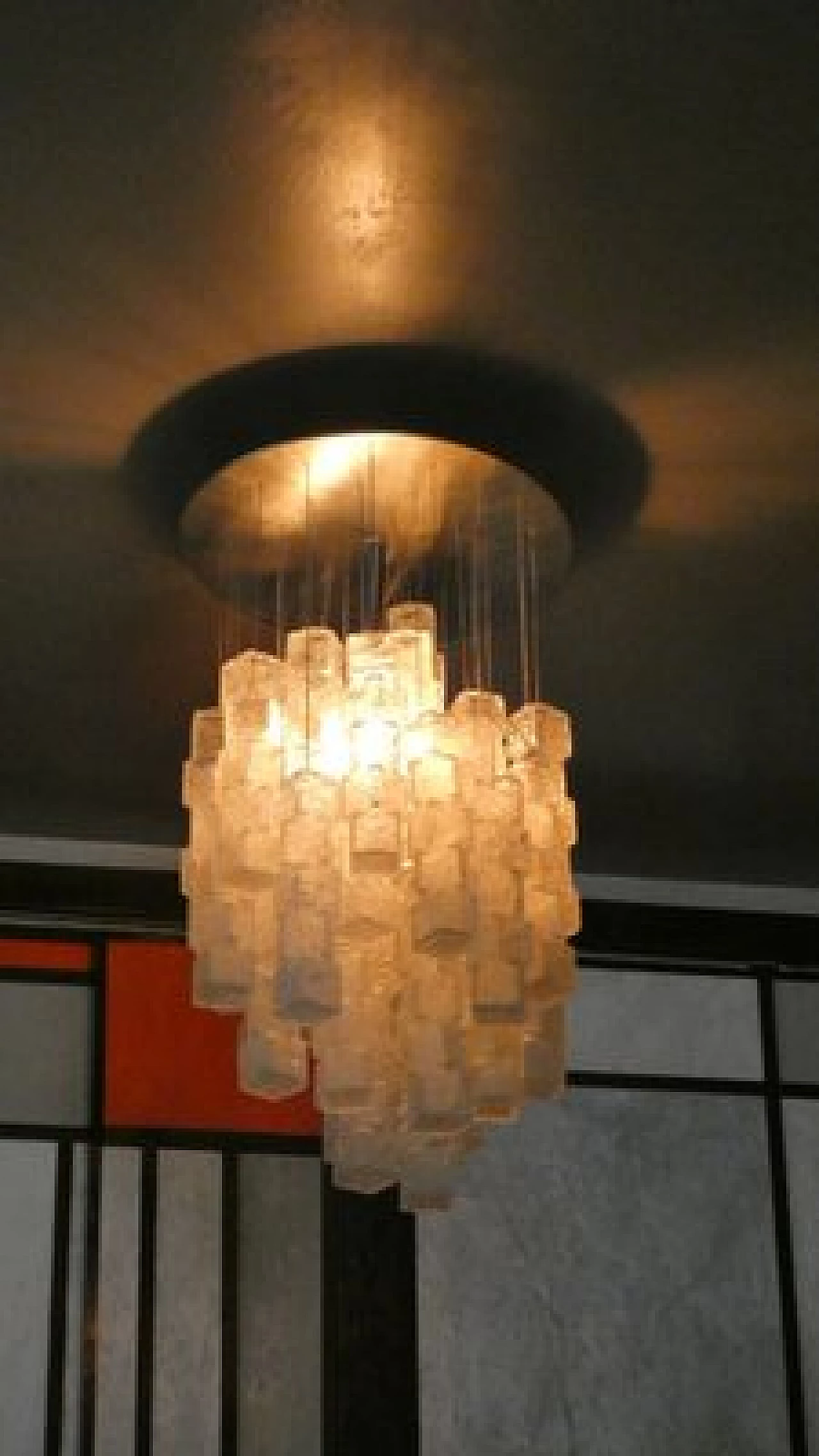 Lampadario in vetro di Murano di Zeroquattro per Fontana Arte, anni '70 2