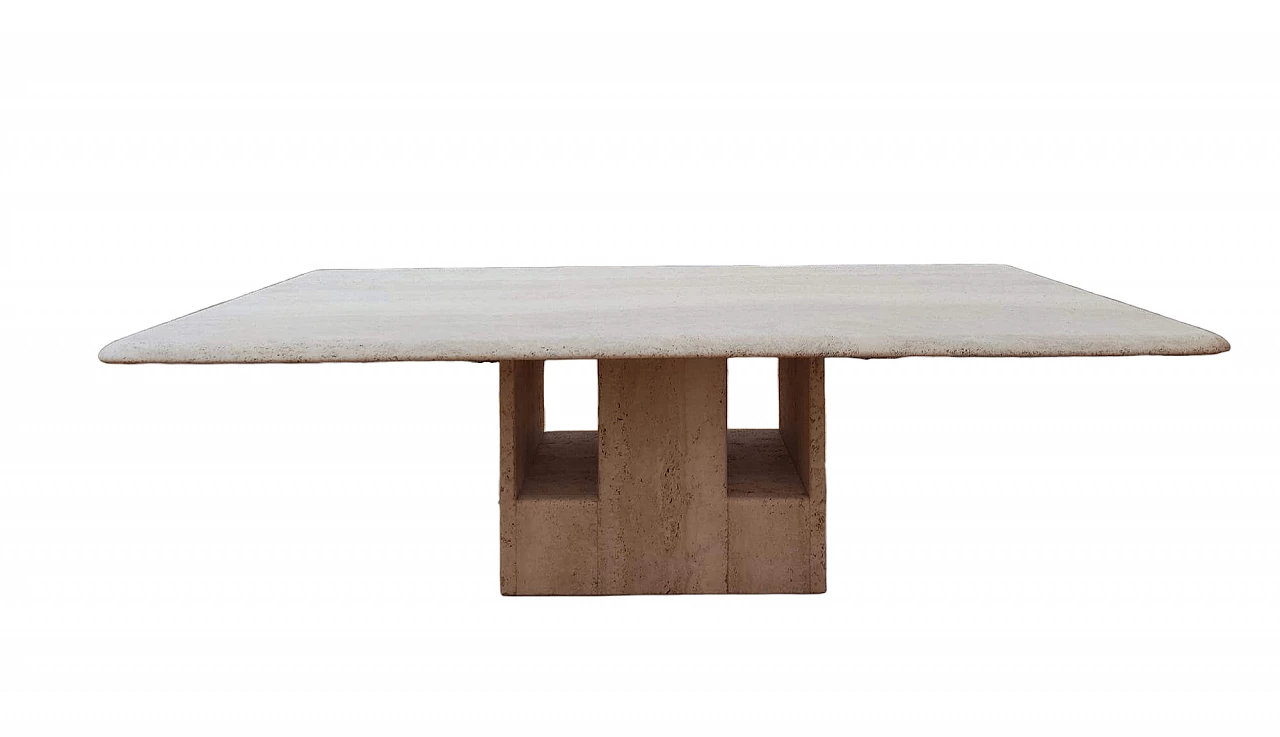 Travertine coffee table by Claude Berraldacci, 1990s 11