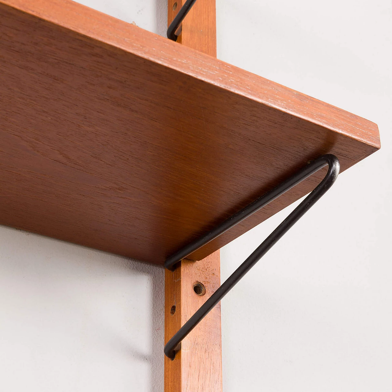 Hanging teak bookcase with desk in the style of Cadovius and Sorensen, 1970s 10