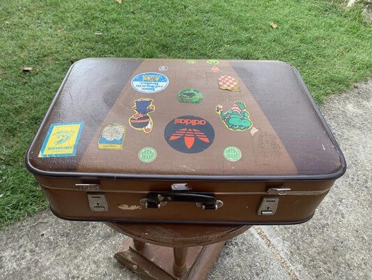 Hungarian leather and metal suitcase, 1940s 1