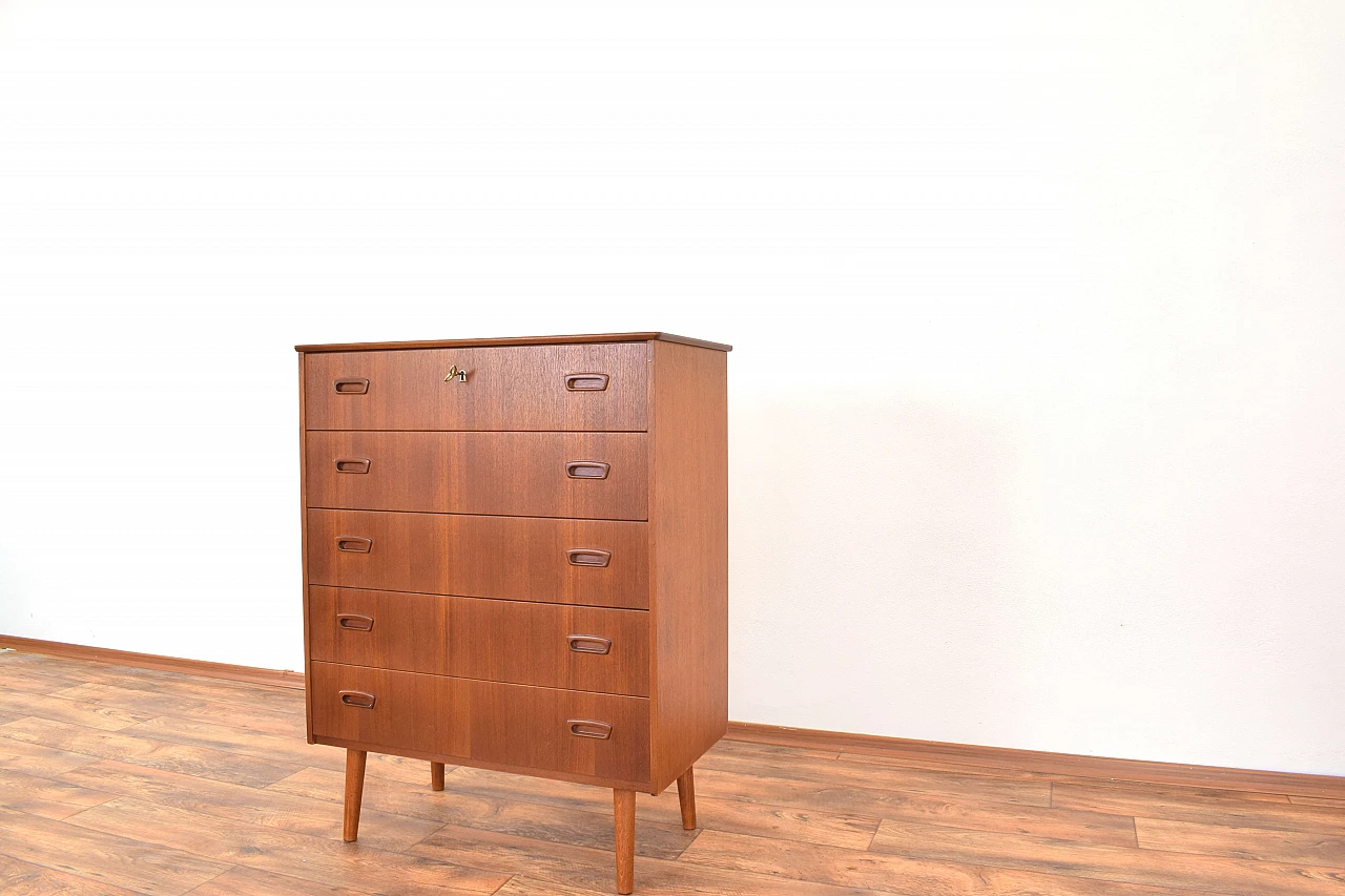 Danish teak five-drawers dresser, 1960s 8