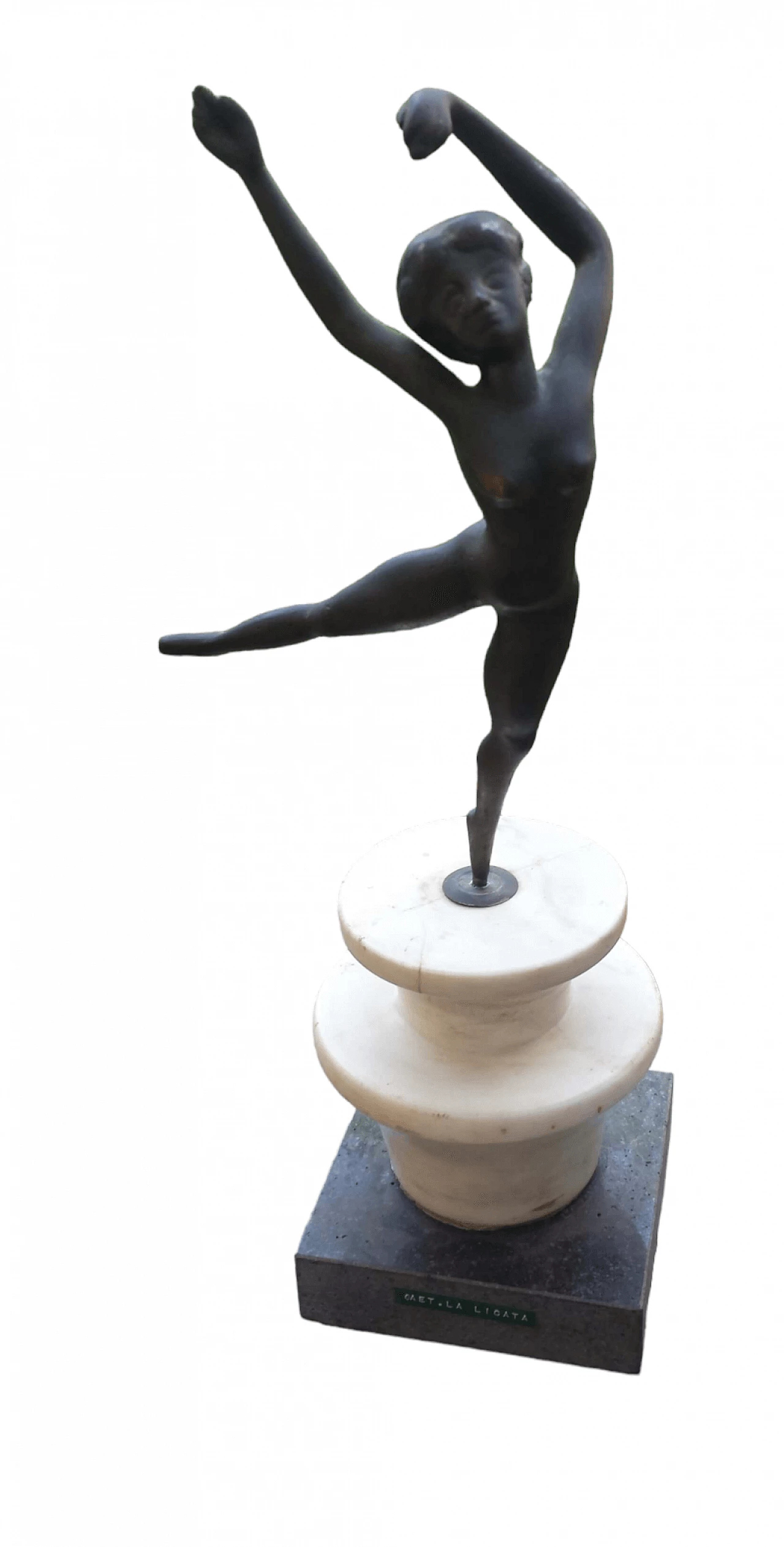 Gaetano La Licata, dancer, bronze sculpture, early 20th century 12