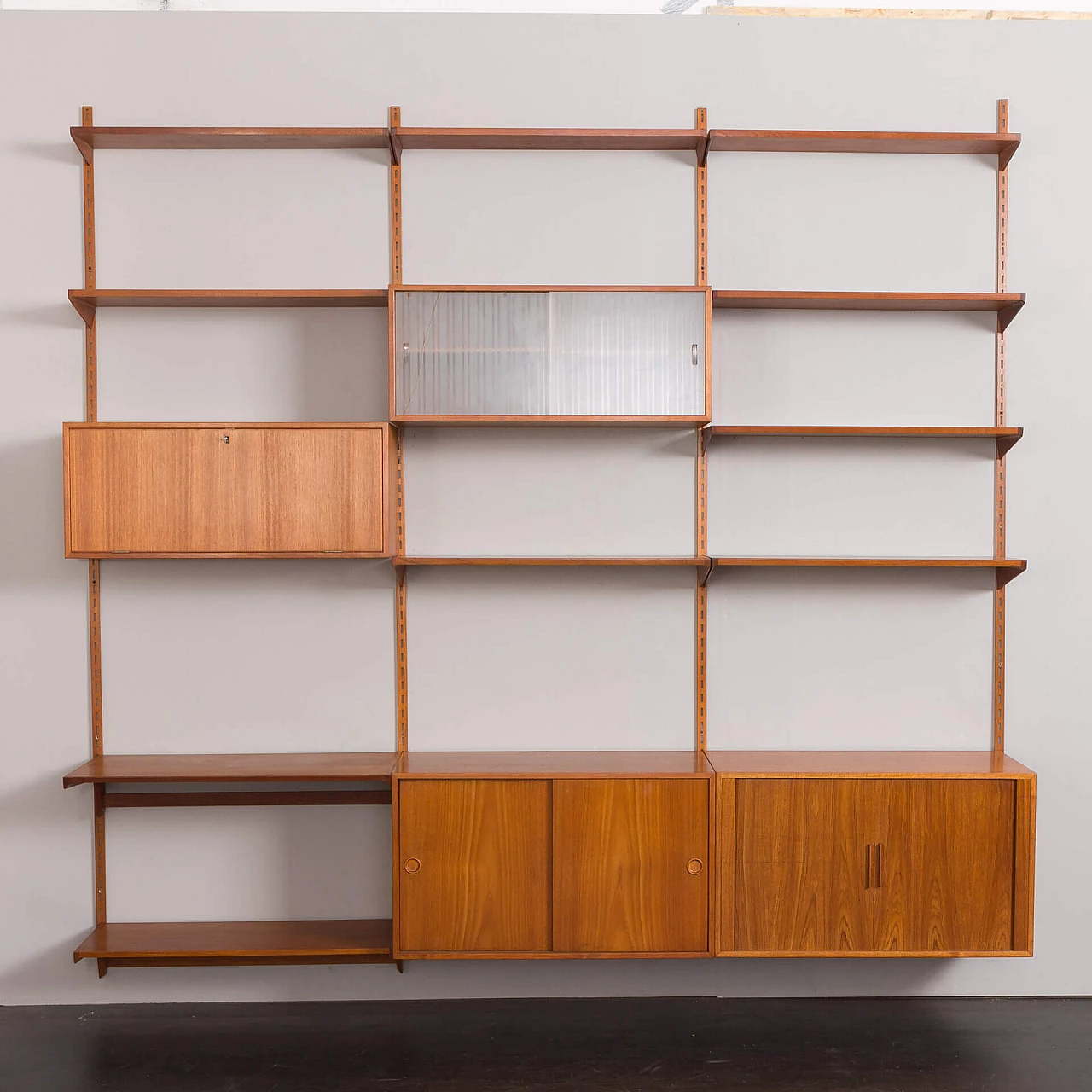 Modular teak bookcase by Kai Kristiansen for FM Møbler, 1960s 8