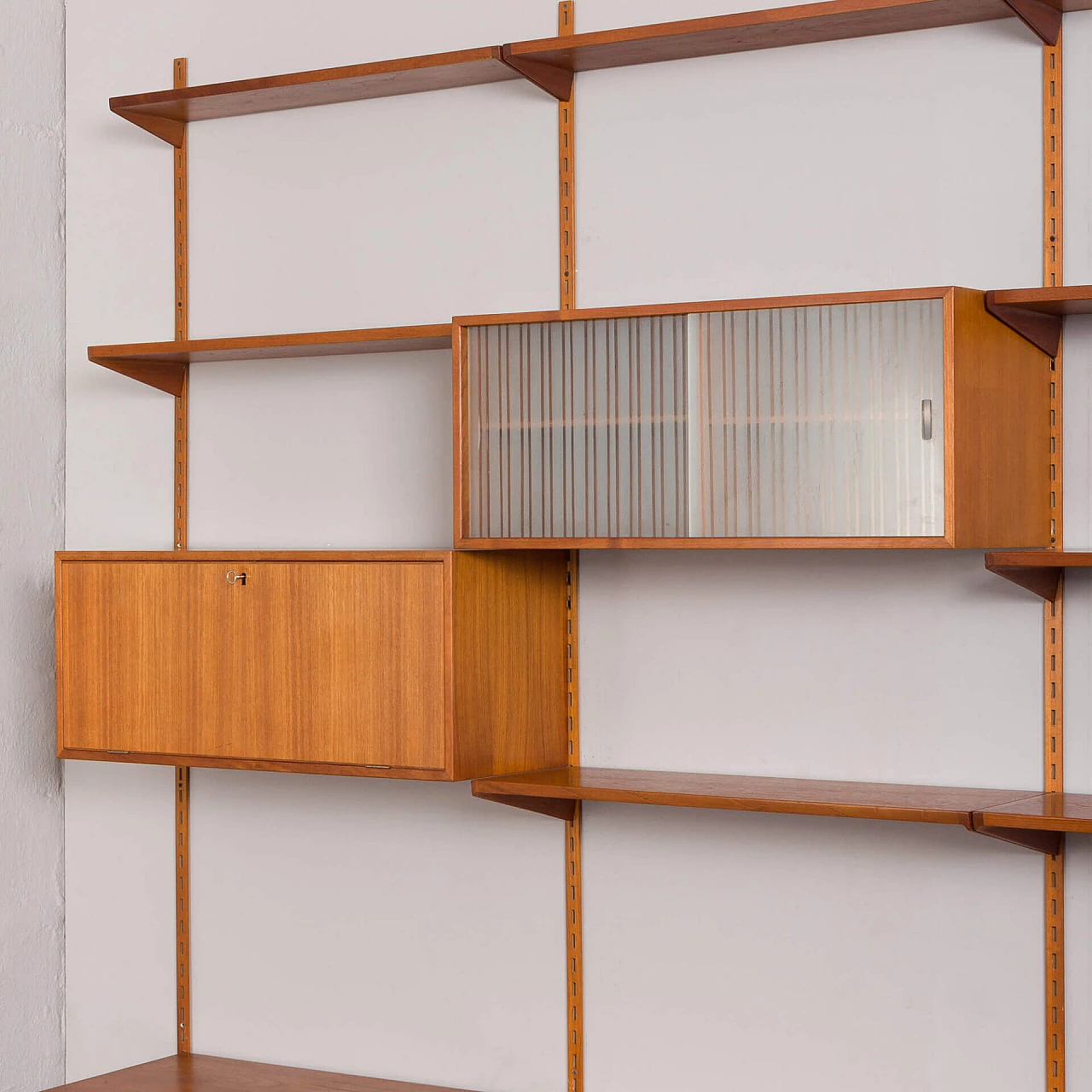 Modular teak bookcase by Kai Kristiansen for FM Møbler, 1960s 11