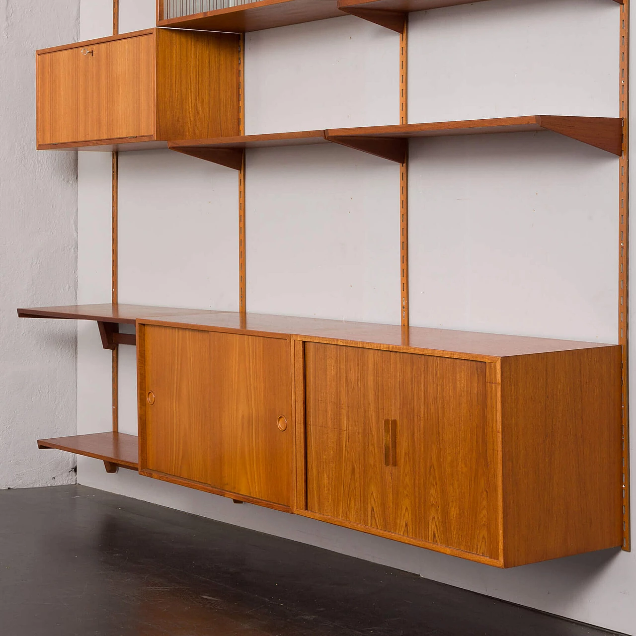 Modular teak bookcase by Kai Kristiansen for FM Møbler, 1960s 12