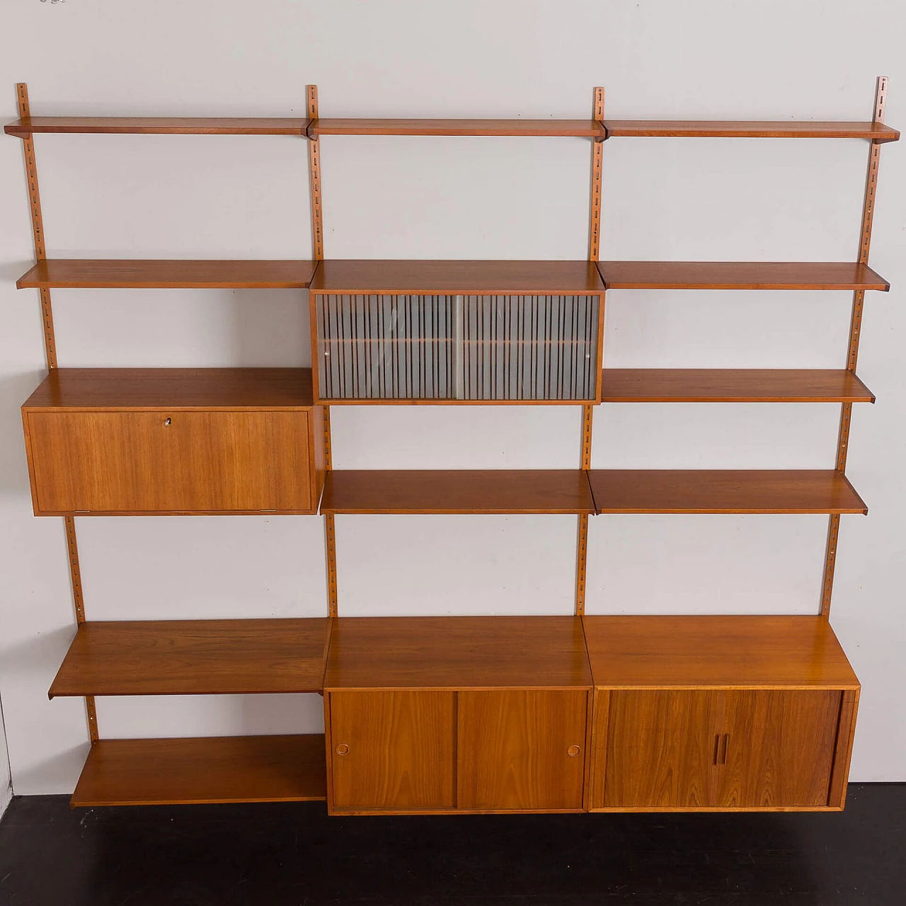 Modular teak bookcase by Kai Kristiansen for FM Møbler, 1960s 13