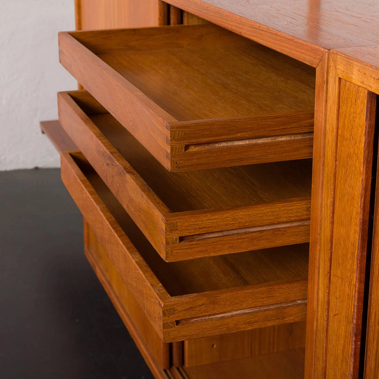 Modular teak bookcase by Kai Kristiansen for FM Møbler, 1960s 25