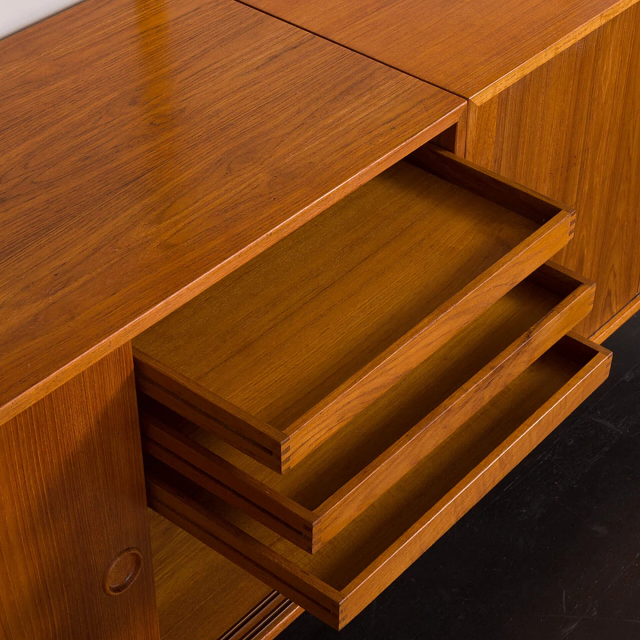 Modular teak bookcase by Kai Kristiansen for FM Møbler, 1960s 26