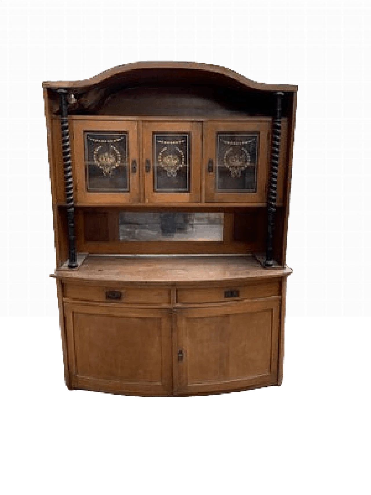 Hungarian Art Nouveau wood and glass sideboard, early 20th century 10