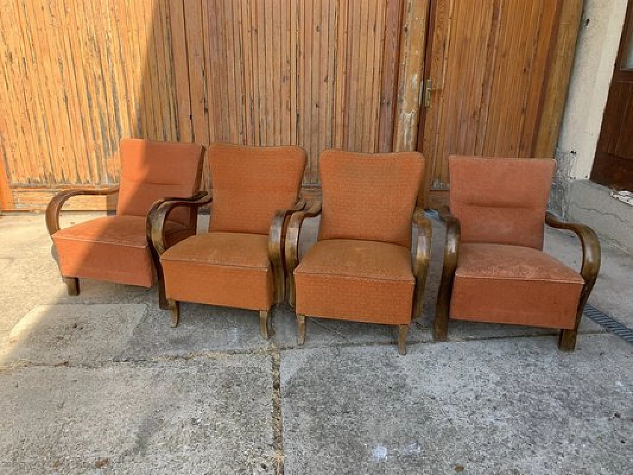 4 Bentwood armchairs and upholstery, 1930s 1