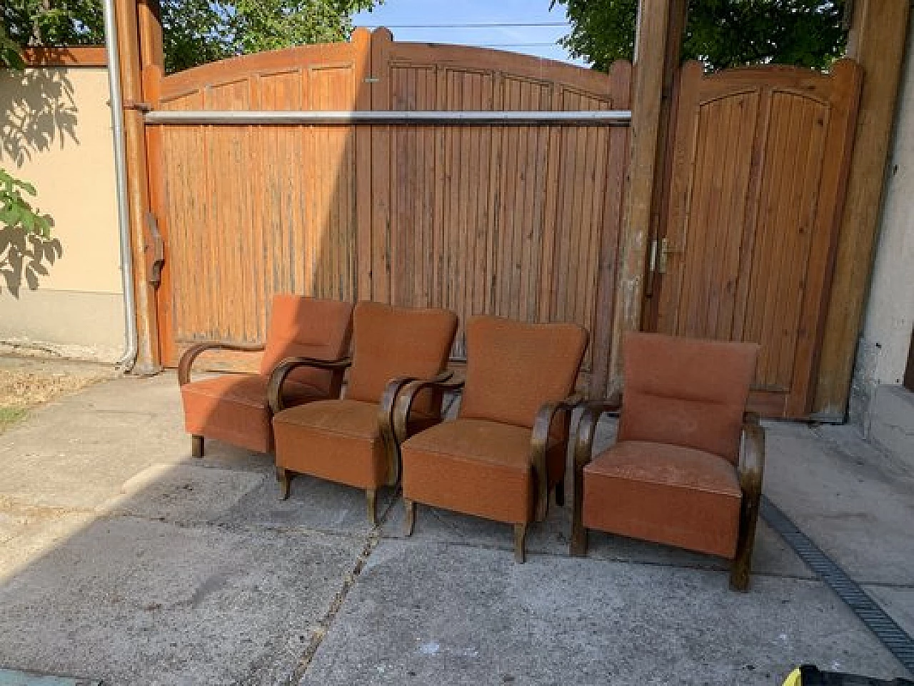 4 Bentwood armchairs and upholstery, 1930s 6