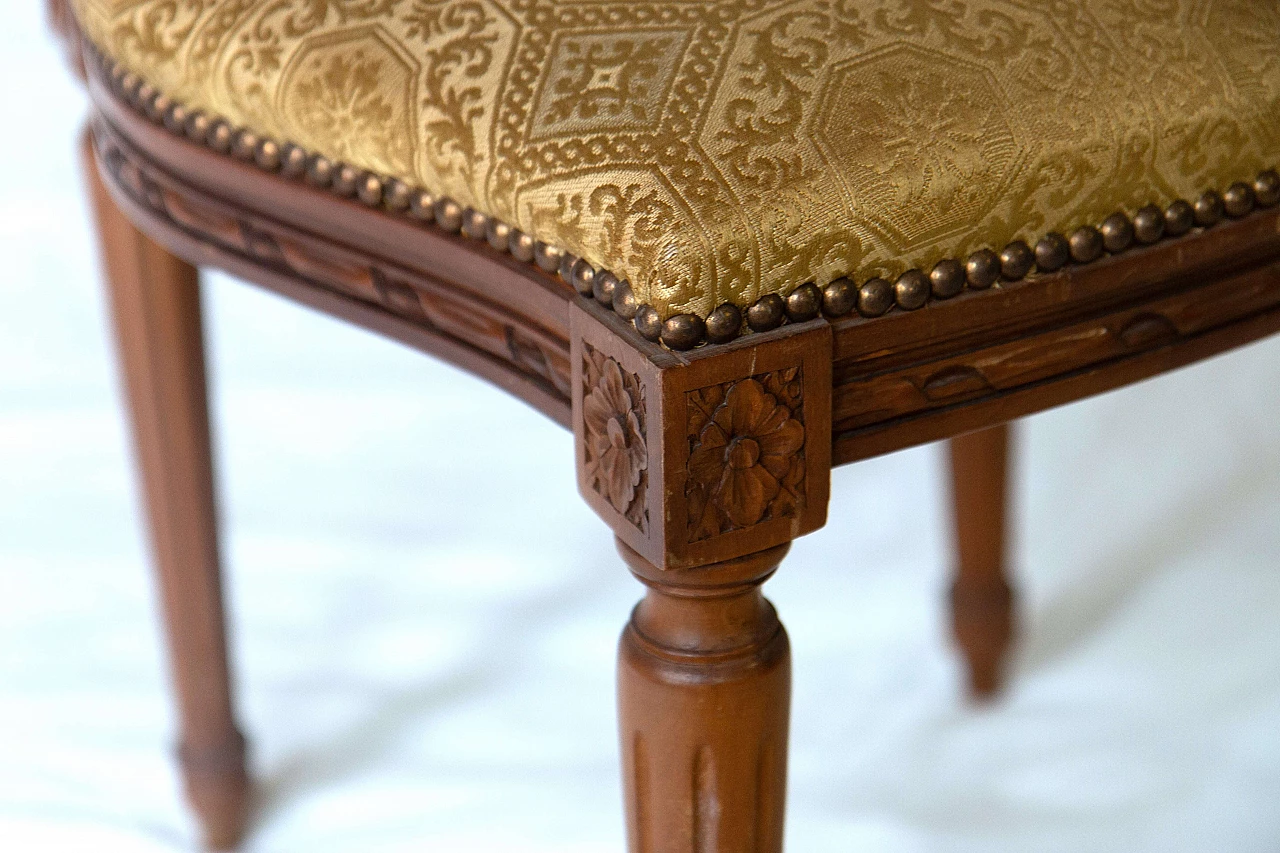 10 Solid walnut chairs in Louis XVI style with turned legs, early 20th century 6