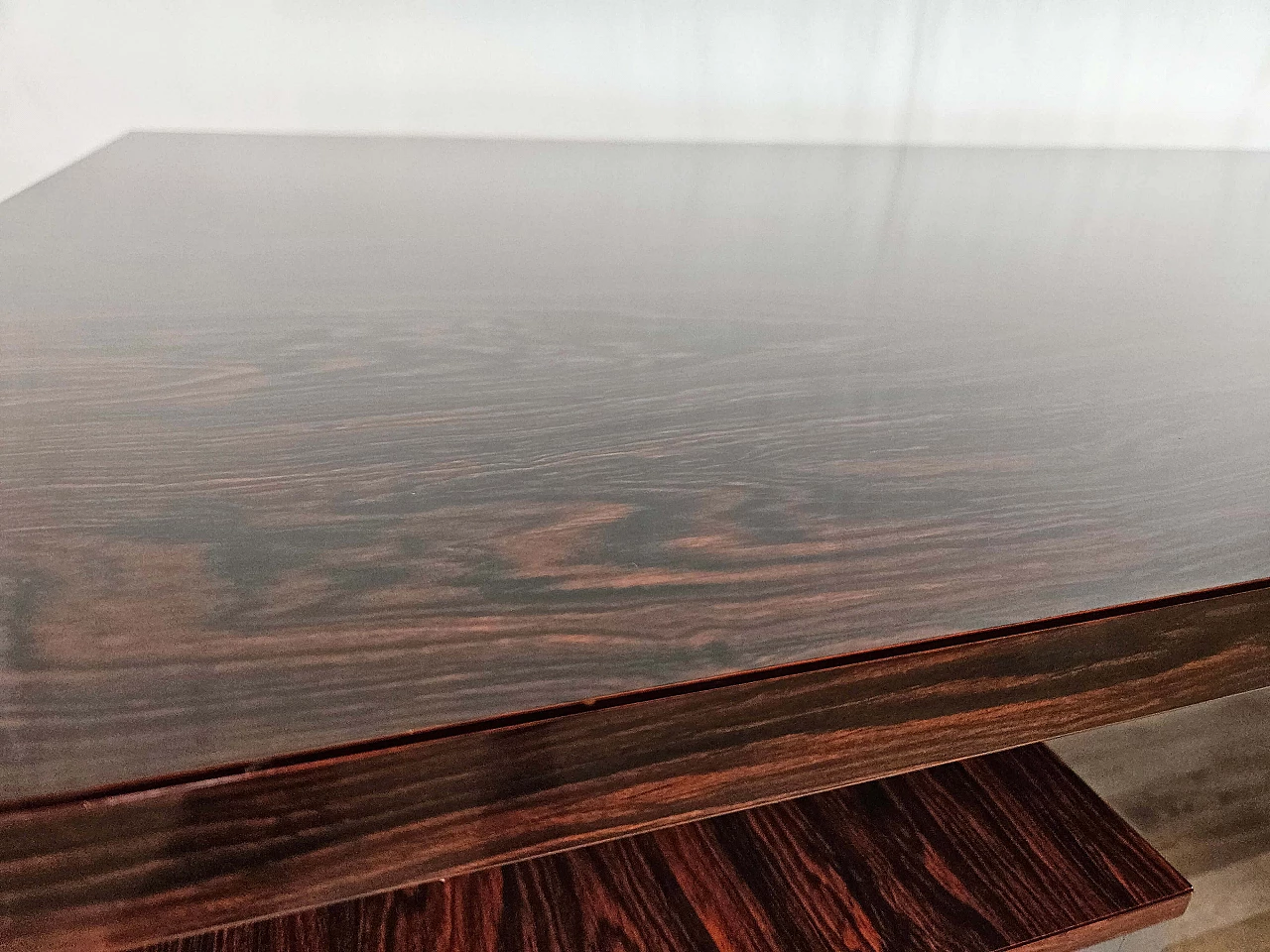 Iron desk with rosewood laminate top by Mobiltecnica Torino, 1970s 5